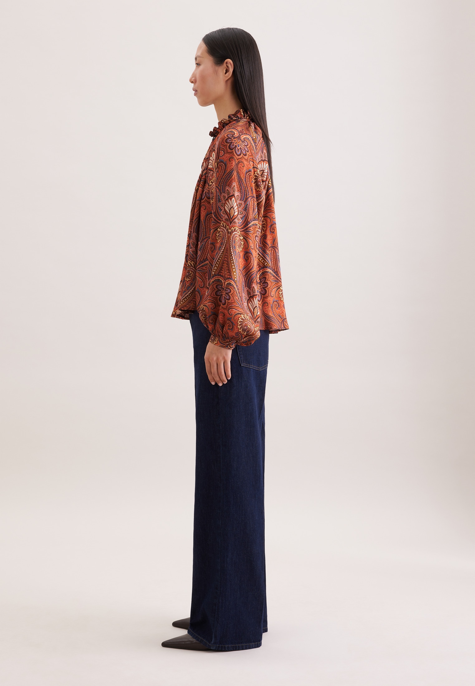 seidensticker Rüschenbluse 1/1 Stehkragen Druck