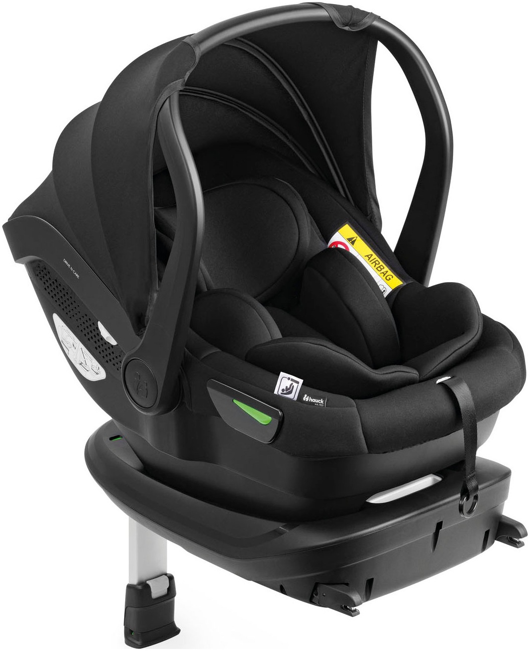 Hauck Babyschale »Drive N Care« Klasse 0+ (bis 13 kg) Set, 2 Stk. tlg. inklusive Base und Neugeborenen-Einlage in schwarz