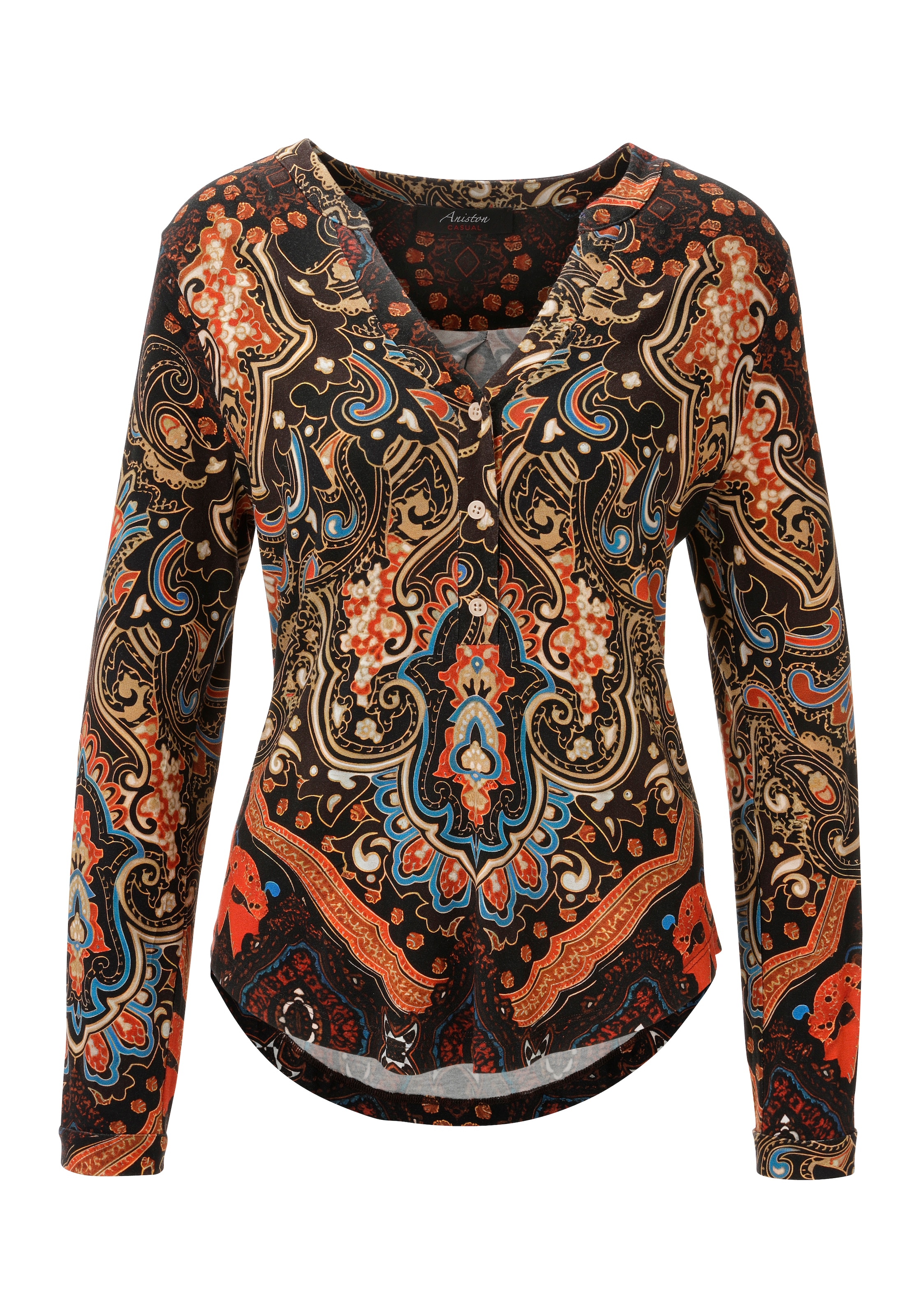 Aniston CASUAL Schlupfbluse mit farbenfrohen, fantasievollem Ornament-Druck - NEUE KOLLEKTION