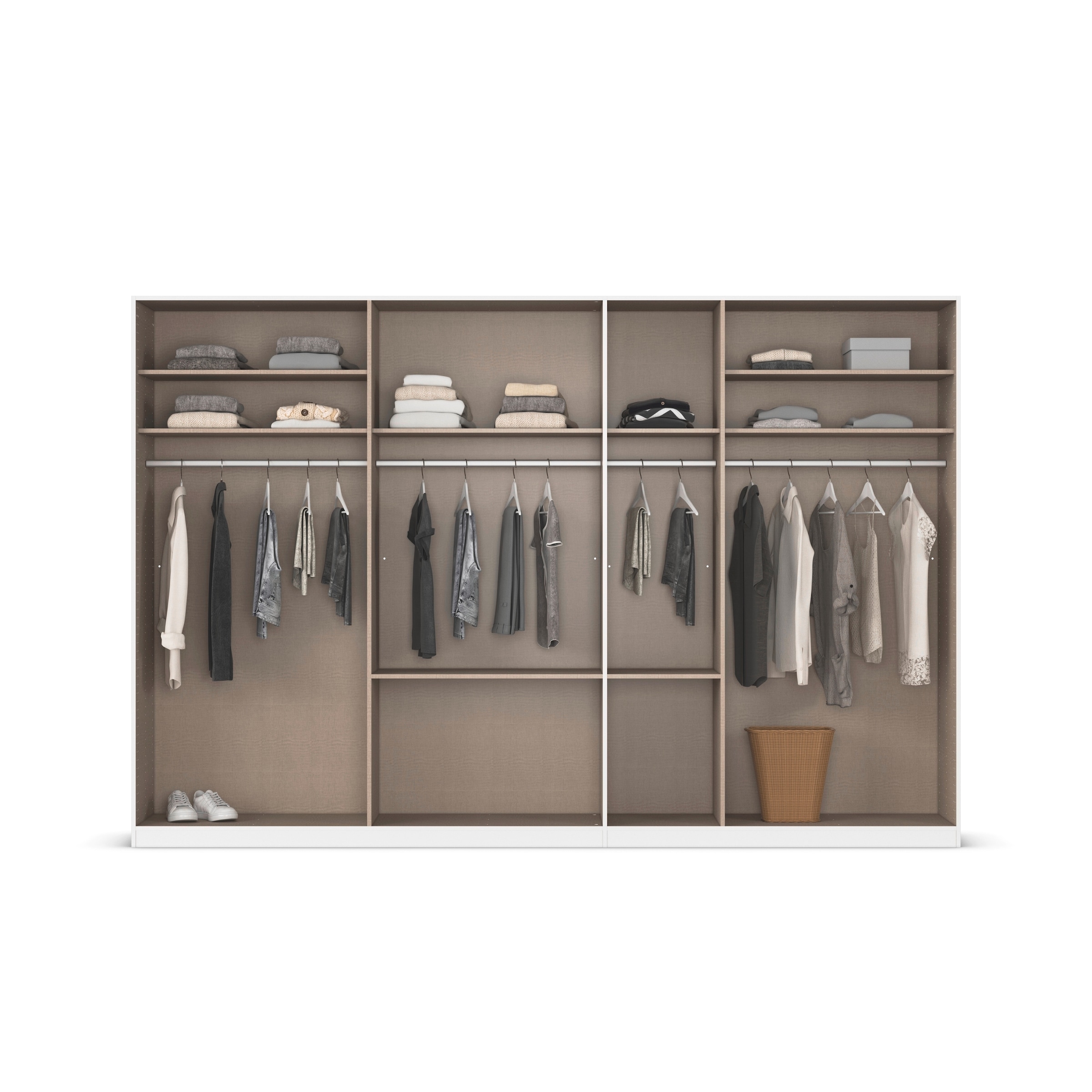 rauch Drehtürenschrank »Kleiderschrank Schrank Garderobe AGORDO mit Dekor- oder Hochglanzfront«, (in zwei Griff-Farben mit Dekor- oder Hochglanzfront), mit Außenschubkästen, in 6 Breiten und 2 Höhen MADE IN GERMANY