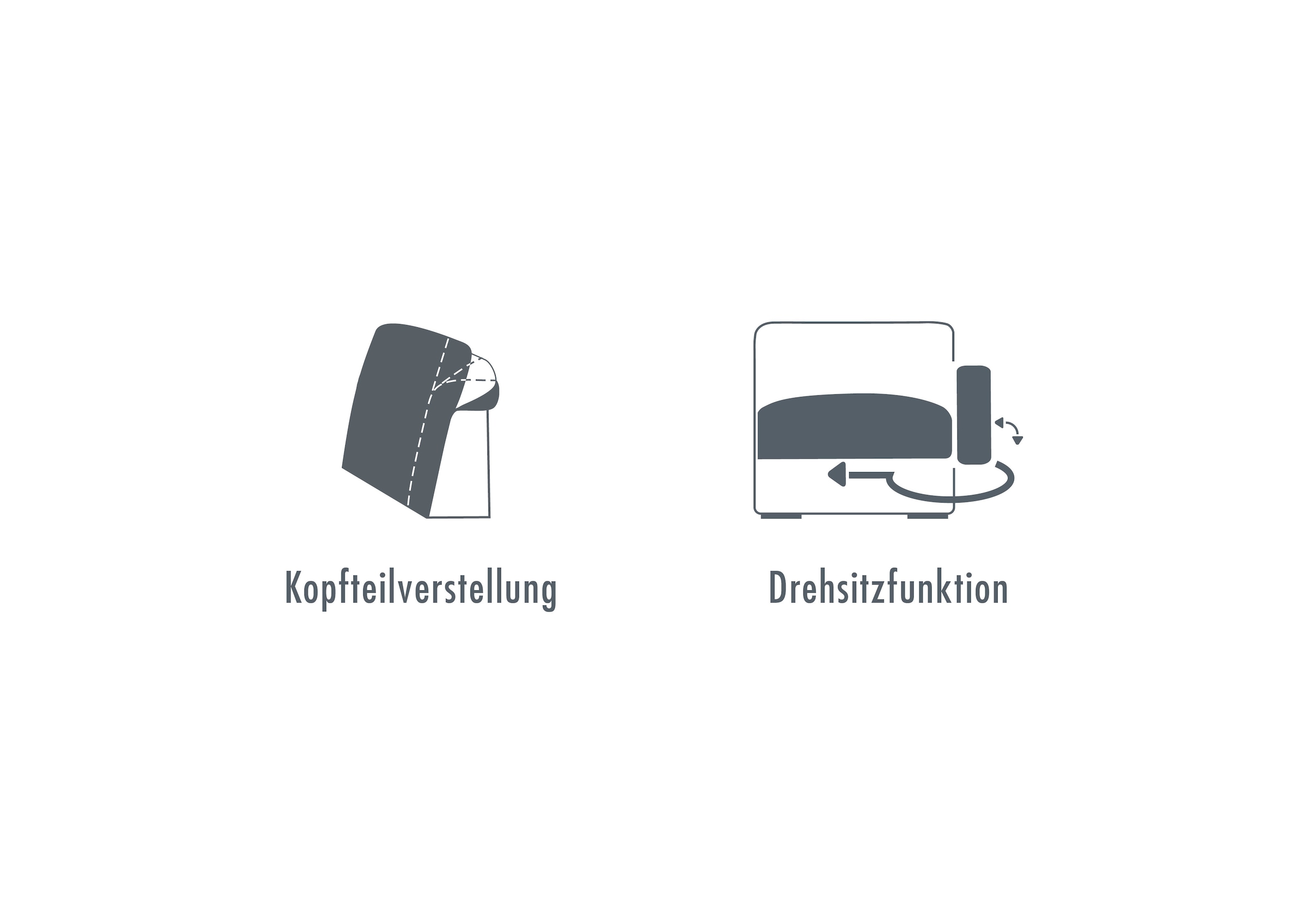 Die PlanBar Recamiere »MP-IN20126 L-Form mit Federkern-Polsterung« mit Kopfteilverstellung, wahlweise mit Drehsitz-Funktion