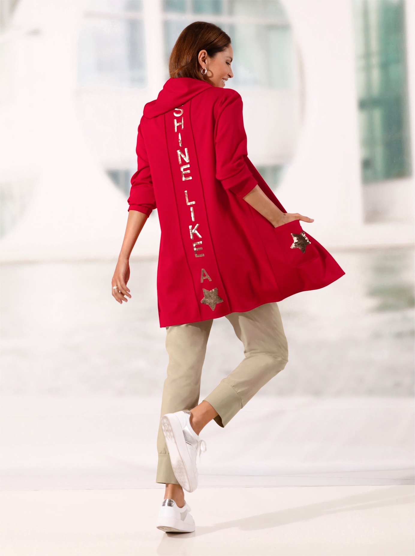 Inspirationen Shirtjacke »Long-Shirtjacke«, (1 tlg.)