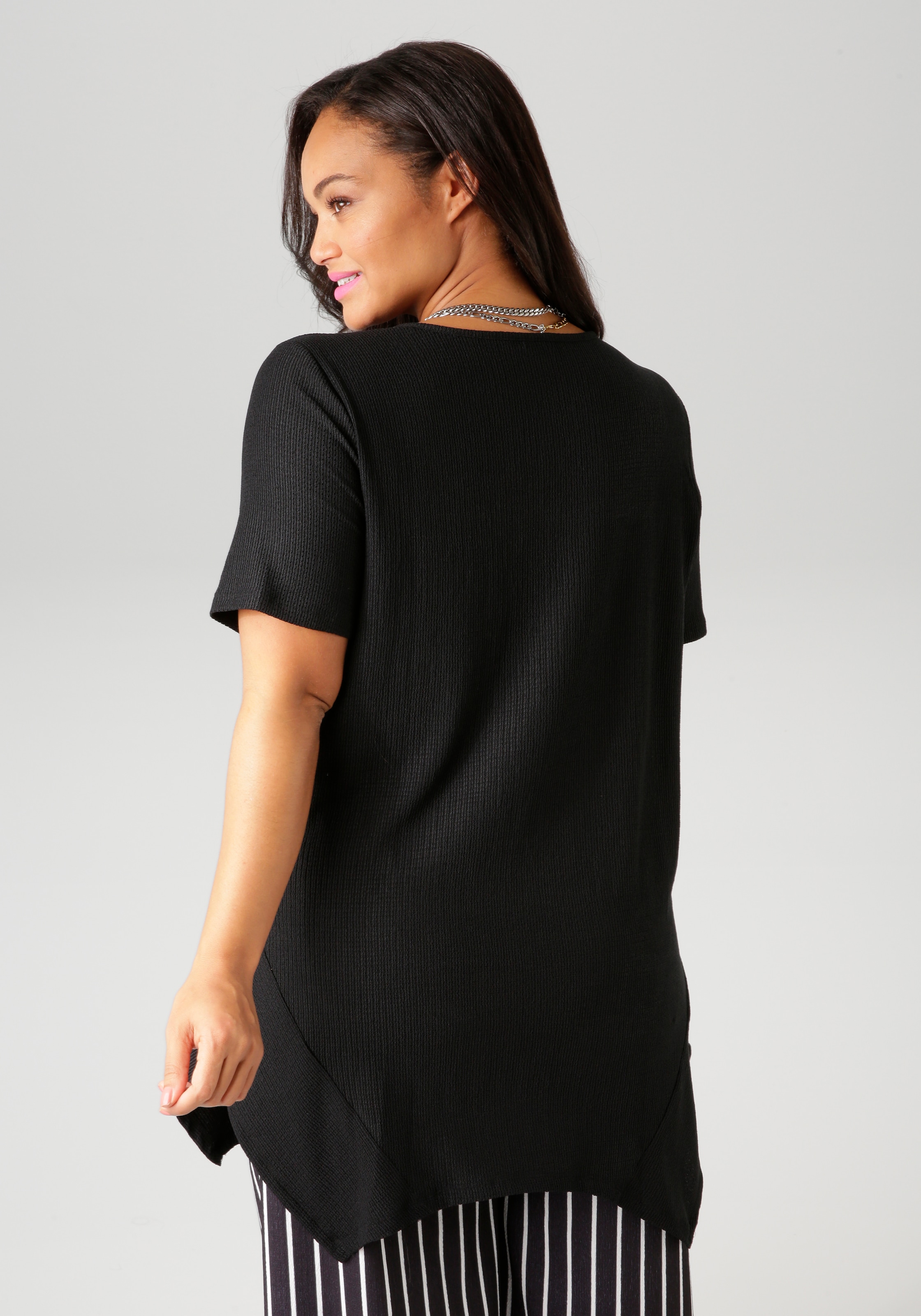 Aniston PLUS Blusenshirt, mit dezenter Streifenlook Struktur