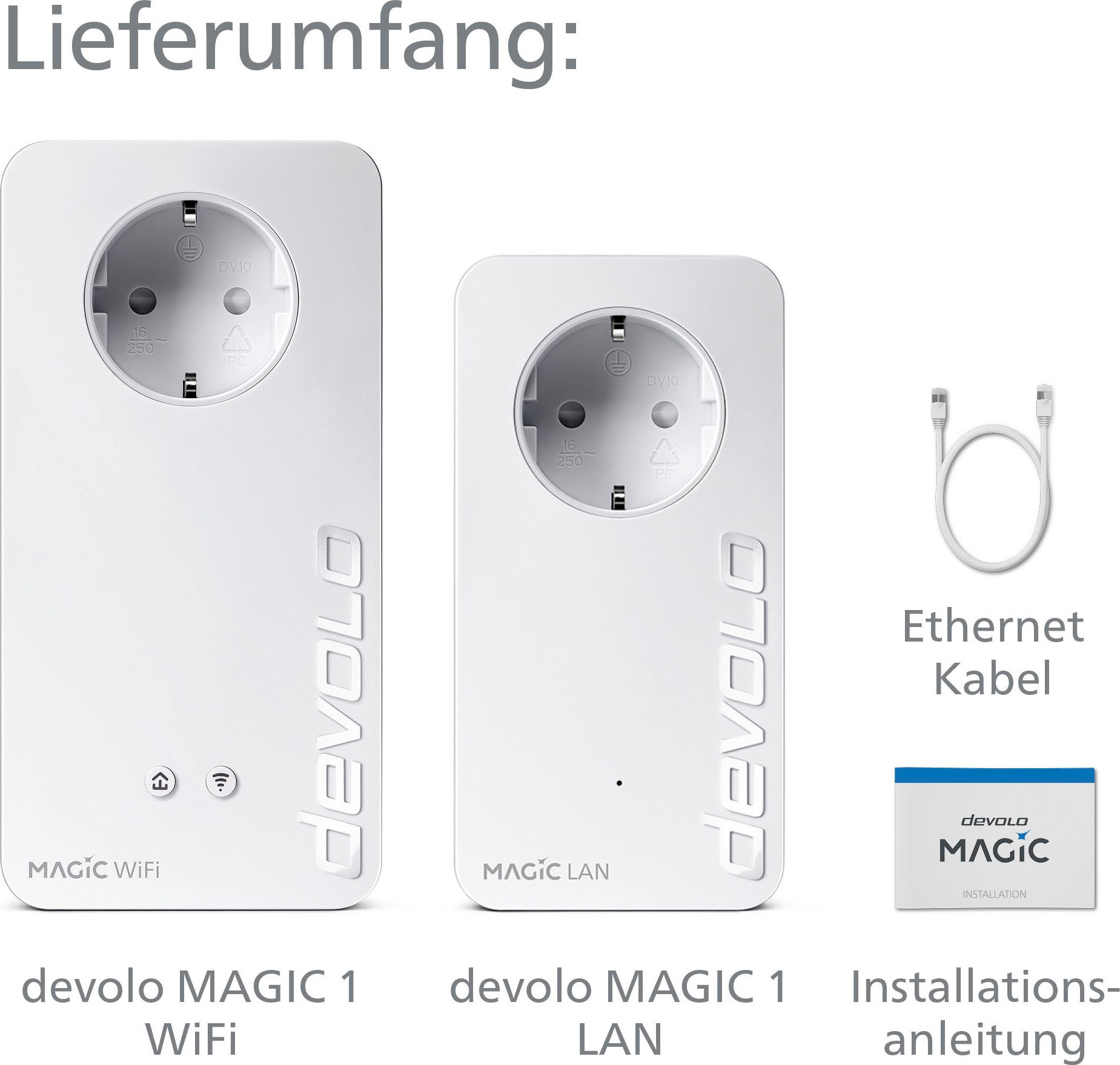 DEVOLO WLAN-Router »Magic 1 WiFi ac Starter Kit (1200Mbit, Powerline + WLAN, 3x LAN, Mesh)«