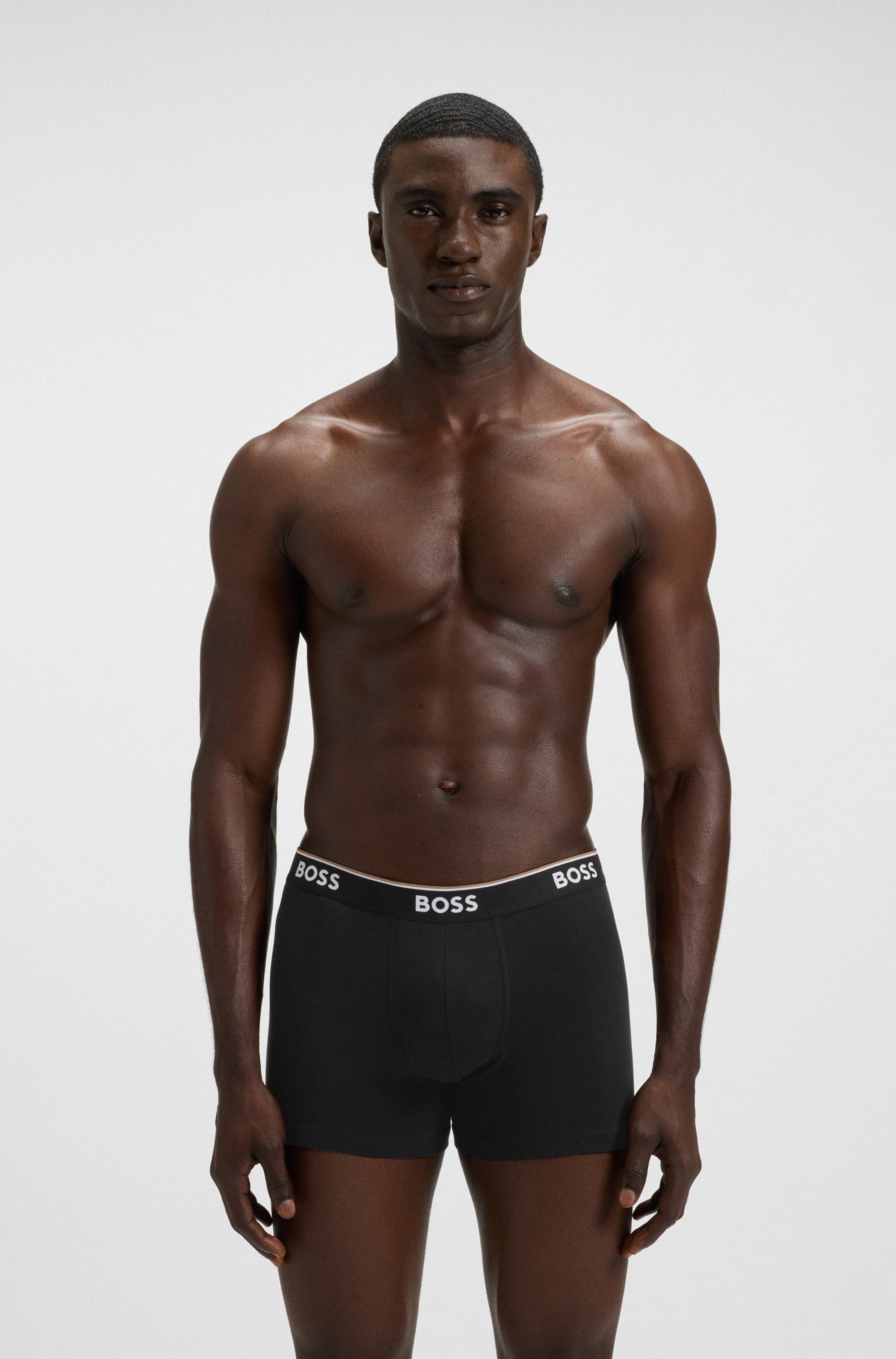 BOSS Langer Boxer »Brief 3 PACK«, mit farblich passendem Webbund