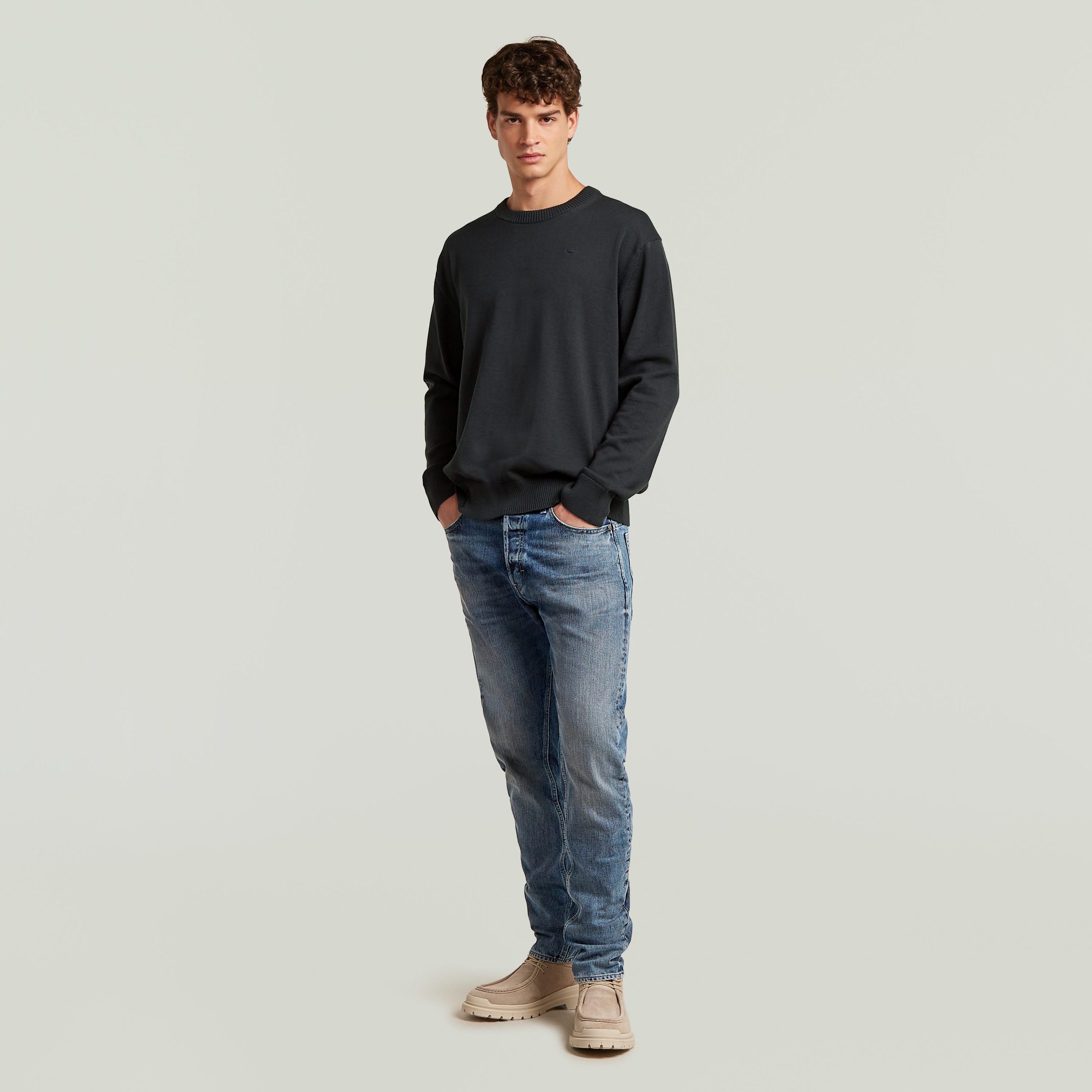 G-STAR Strickpullover »Core refined r knit« mit gerippten Abschlüssen, Baumwollmix