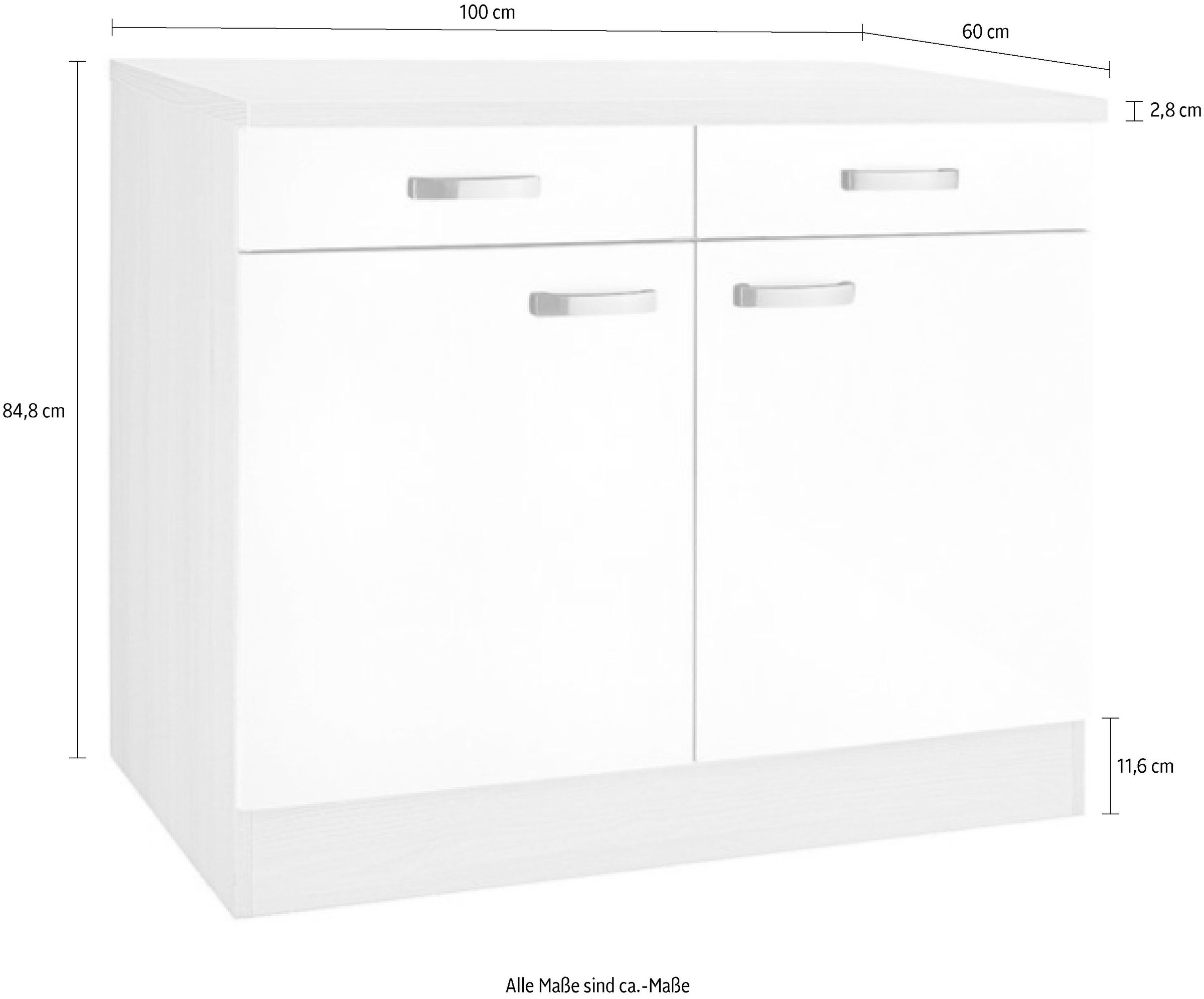OPTIFIT Unterschrank »Faro«, mit Metallgriffen, Breite 100 cm
