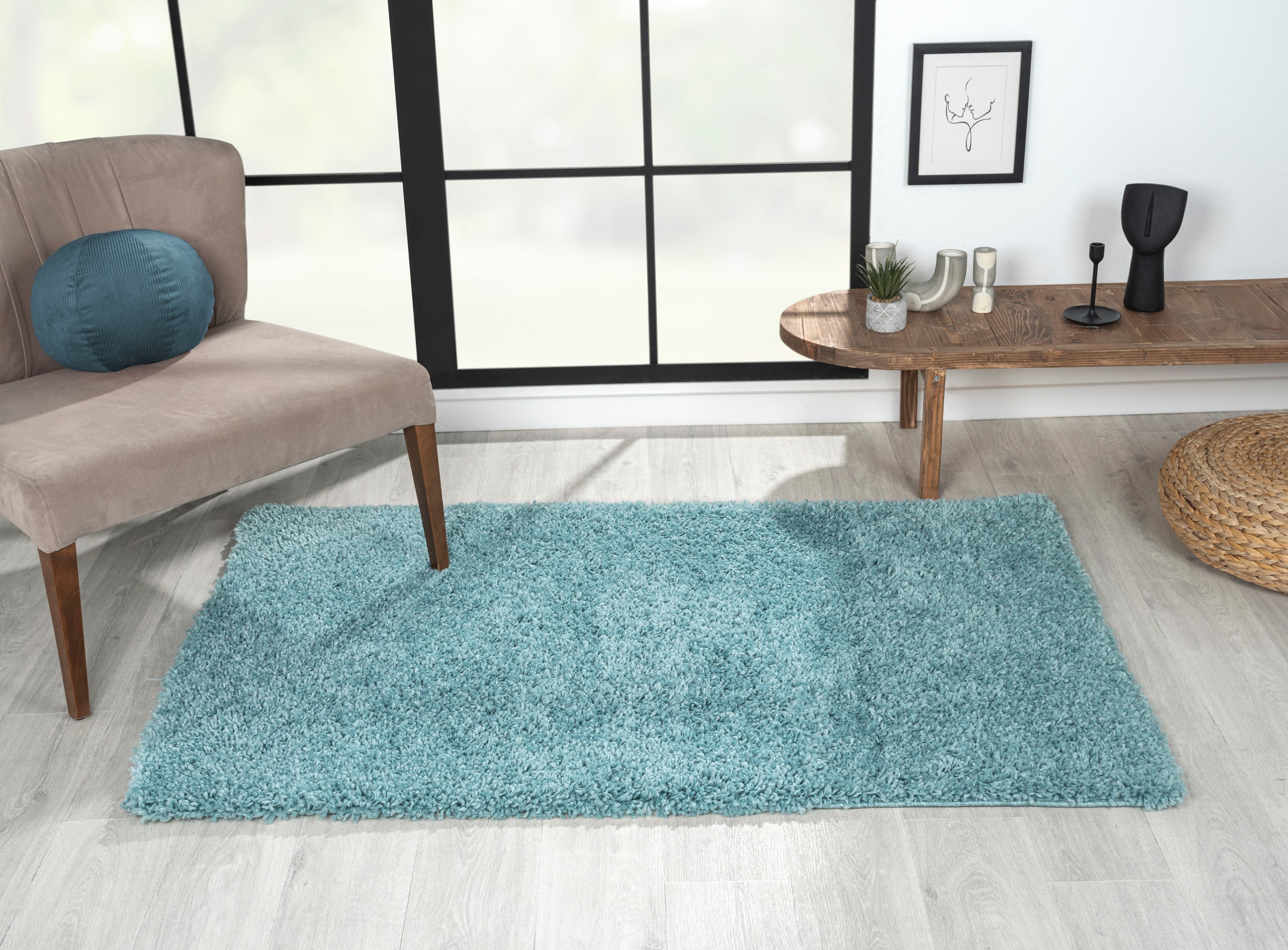 Myflair Möbel & Accessoires Hochflor-Teppich »My Shaggy«, rechteckig, 37 mm Höhe, Shaggy, Uni-Farben, leicht glänzend, Microfaser, extra flauschig