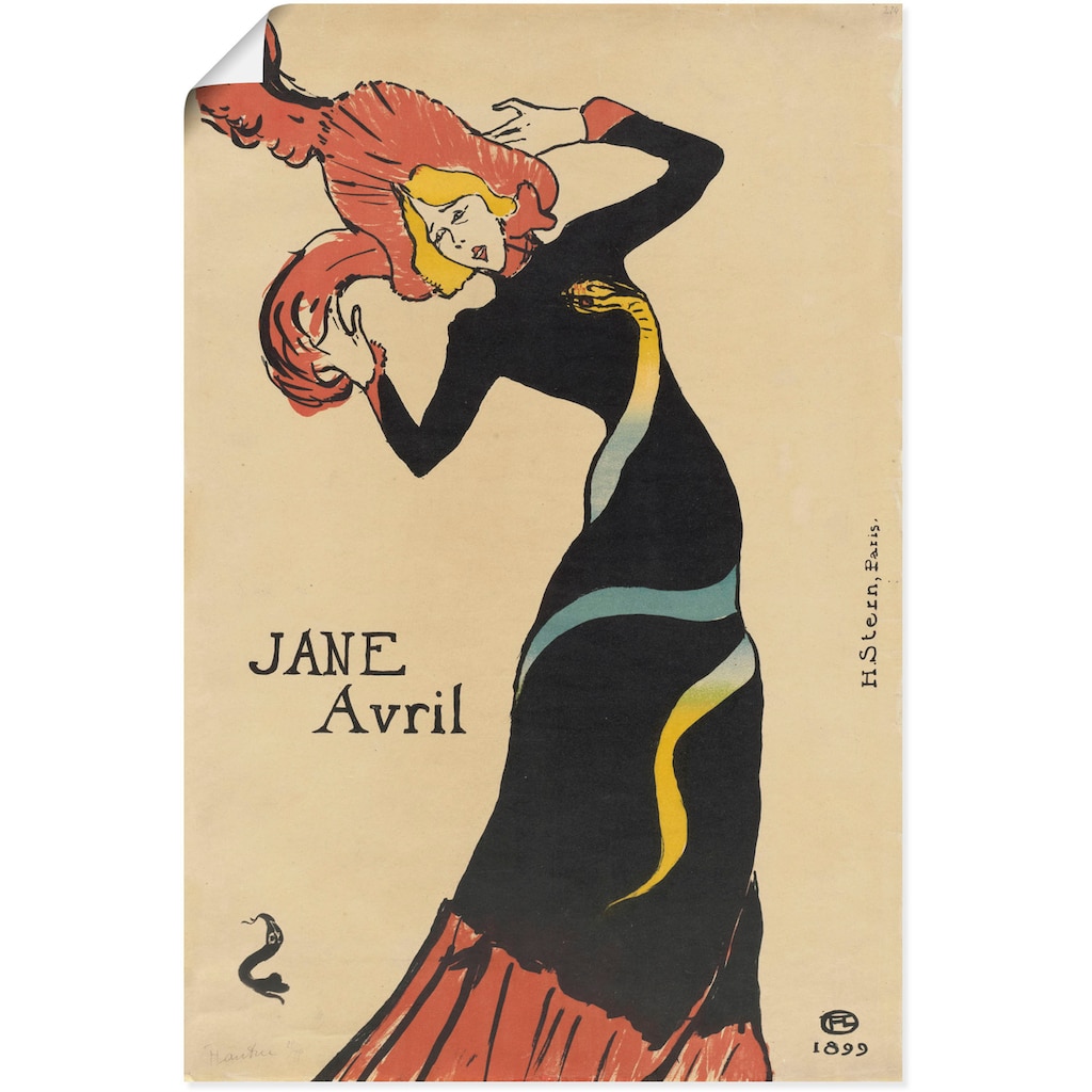 Artland Kunstdruck »Jane Avril (Plakat). 1899«, Ausstellungsplakate, (1 St.)