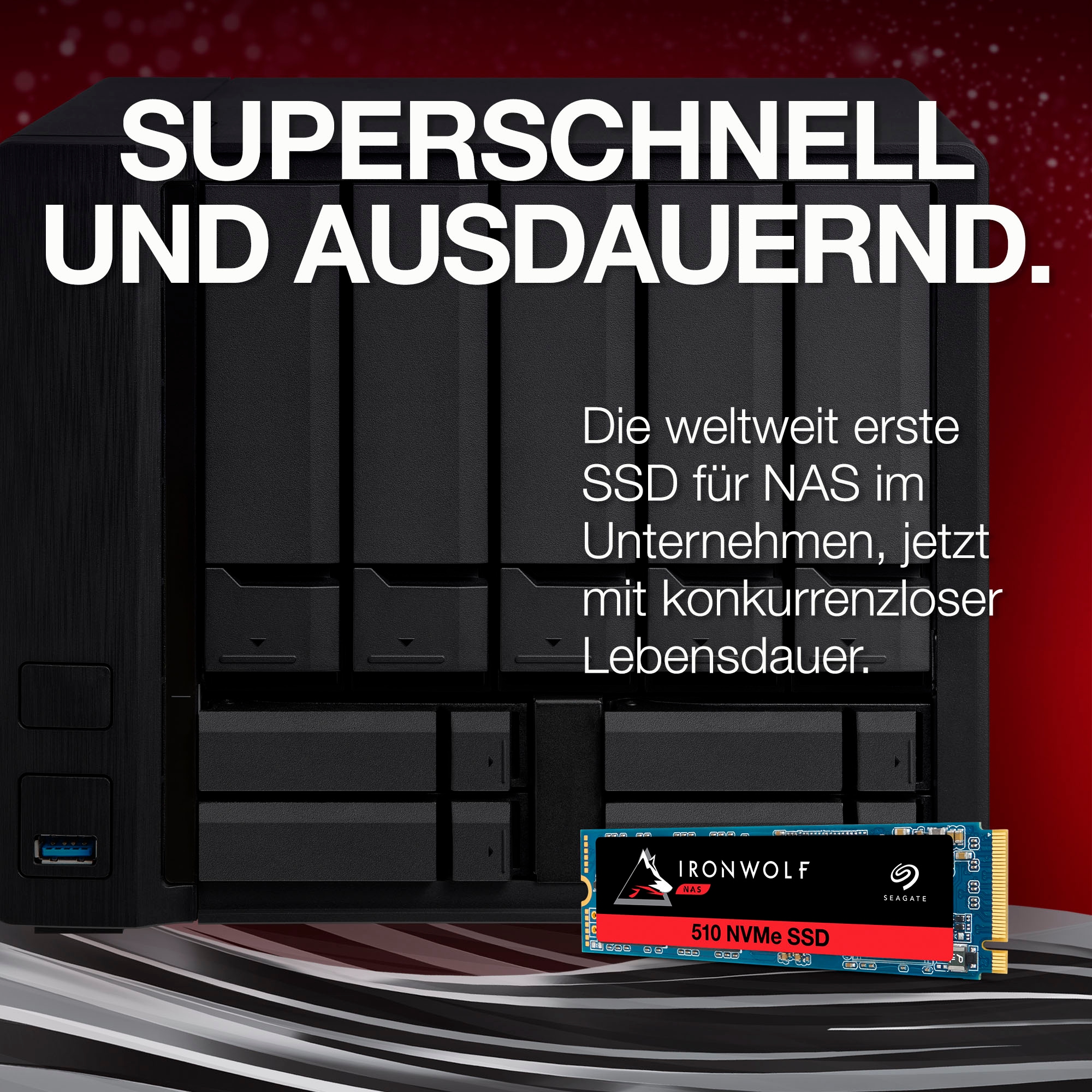 Seagate interne SSD »IronWolf® 510«, Anschluss M.2 PCIe 4.0, Inklusive 3 Jahre Rescue Data Recovery Services