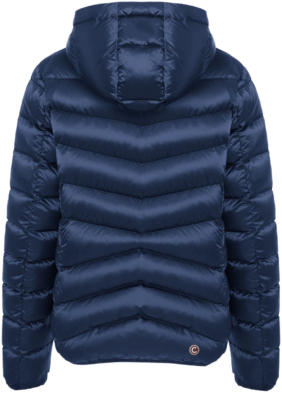 Colmar Daunenjacke mit Kapuze mit glänzendem Finish, schmale Passform, 2-Wege-Zipper