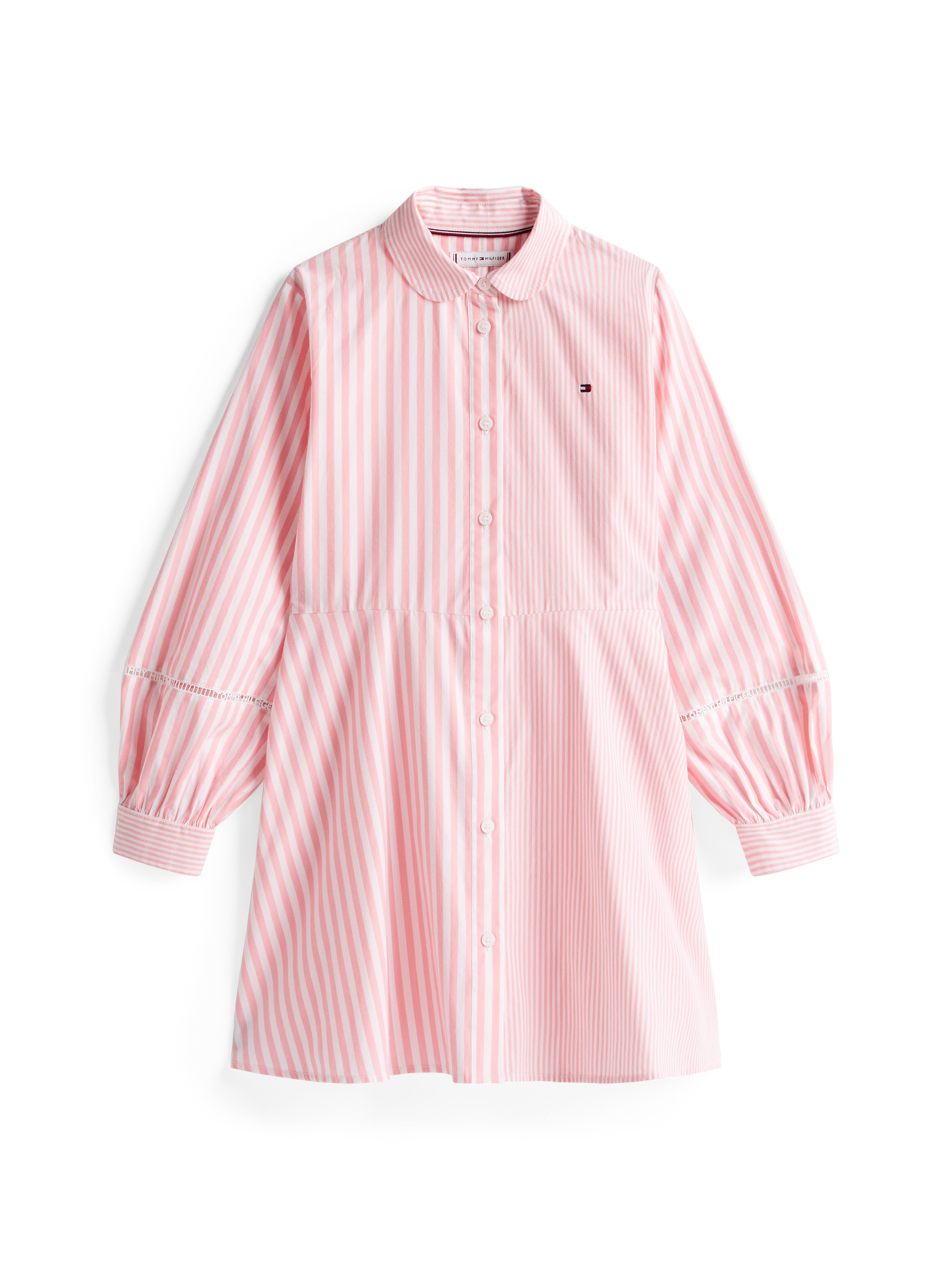 Tommy Hilfiger Blusenkleid »STRIPED SHIRT DRESS LS«, für Kinder bis 16 Jahre, mit Spitzeneinsatz