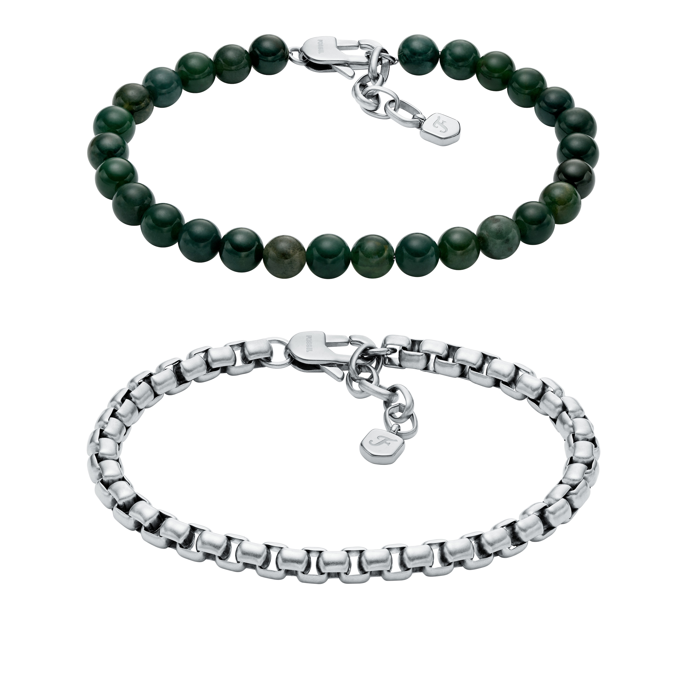 Fossil Armband Set »Schmuck Geschenk Edelstahl Armschmuck JEWELRY« mit Achat