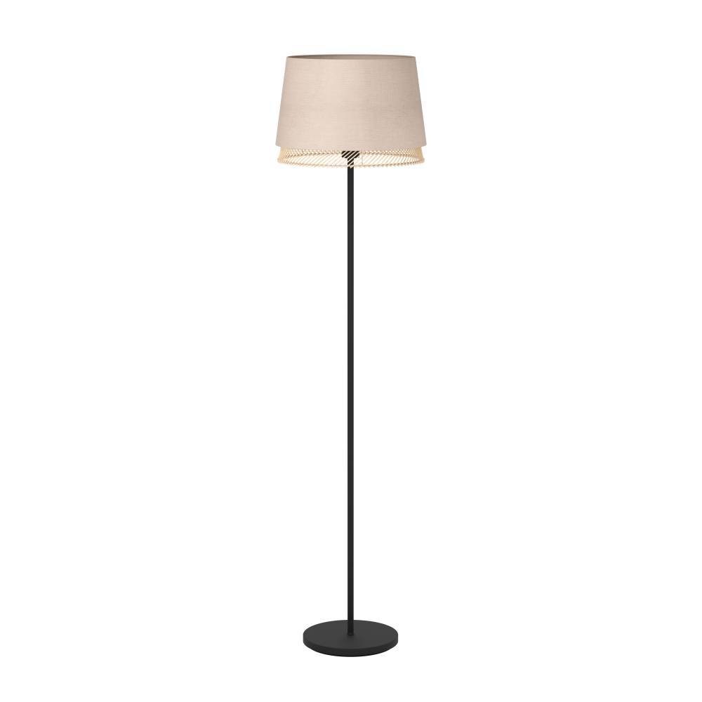 EGLO Stehlampe »TABLEY«, 1 flammig, Leuchtmittel E27 | ohne Leuchtmittel, Stehleuchte, Metall in Schwarz, Bambus und Leinen, E27 Fassung, 150 cm