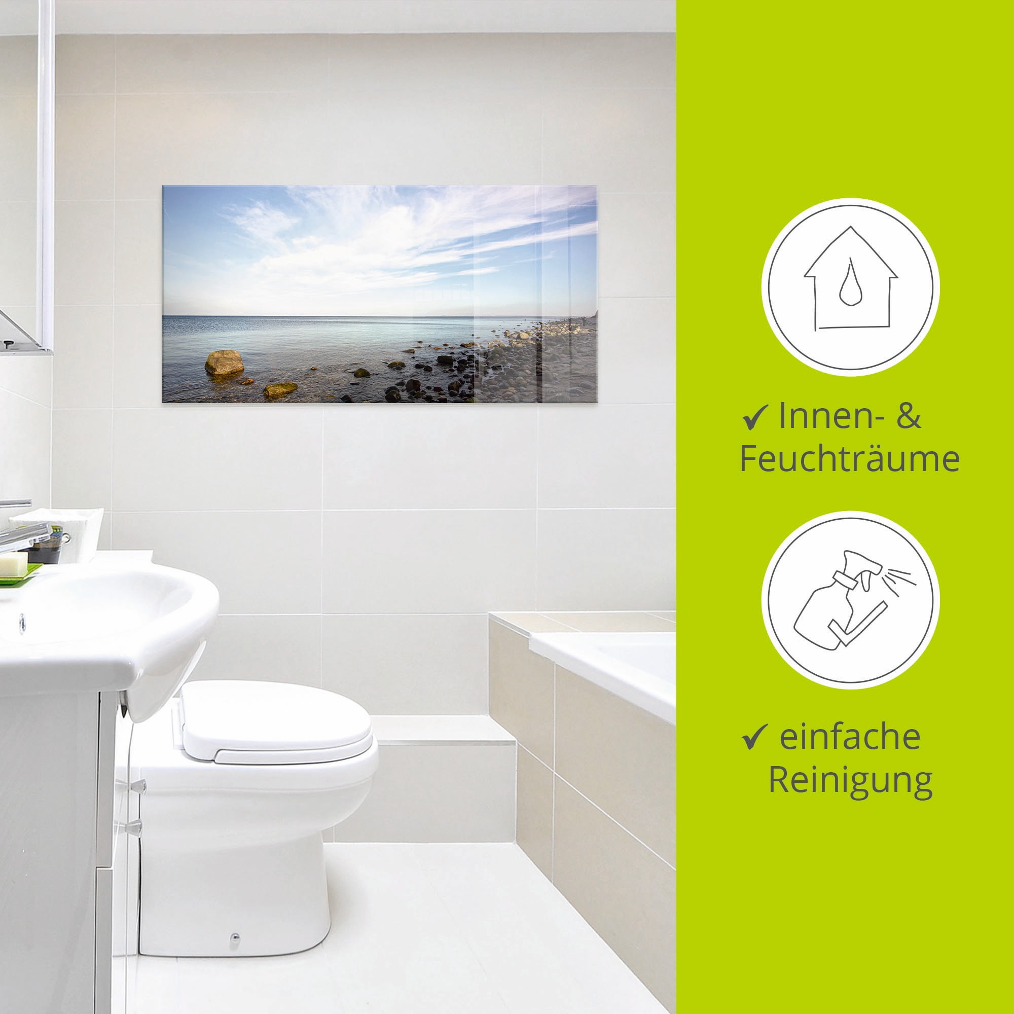 Artland Glasbild »Brodtener Ufer« Strand 1 Stk. tlg. in verschiedenen Größen