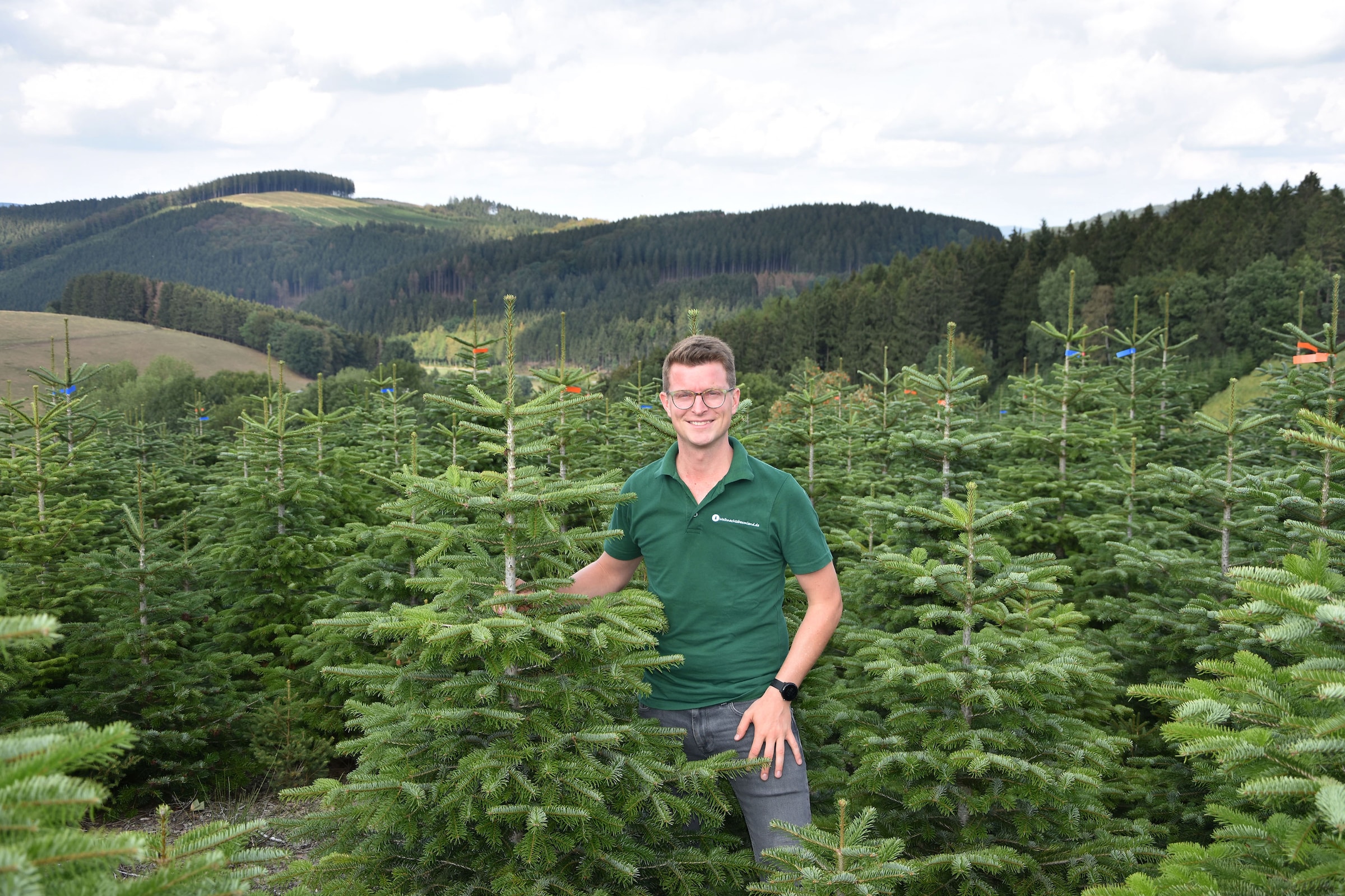 Weihnachtsbaumland Echter Weihnachtsbaum »Nordmanntanne auf Holzkreuz montiert, Weihnachtsdeko«, Nordmanntanne, Höhe ca. 100 bis 120 cm