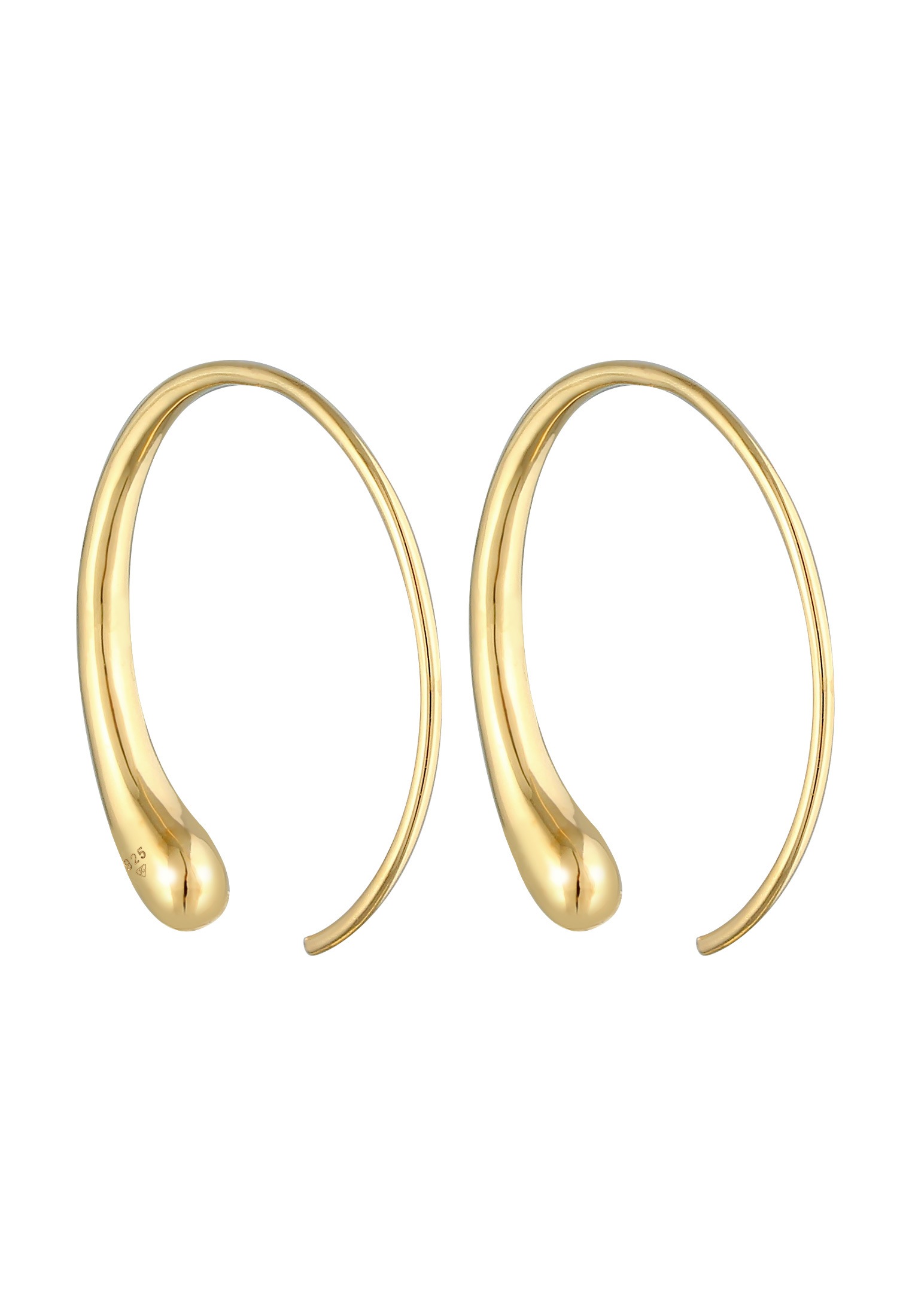 Elli Paar Creolen »Ohrringe Creole Tropfen Oval Offen Basic 925 Silber«
