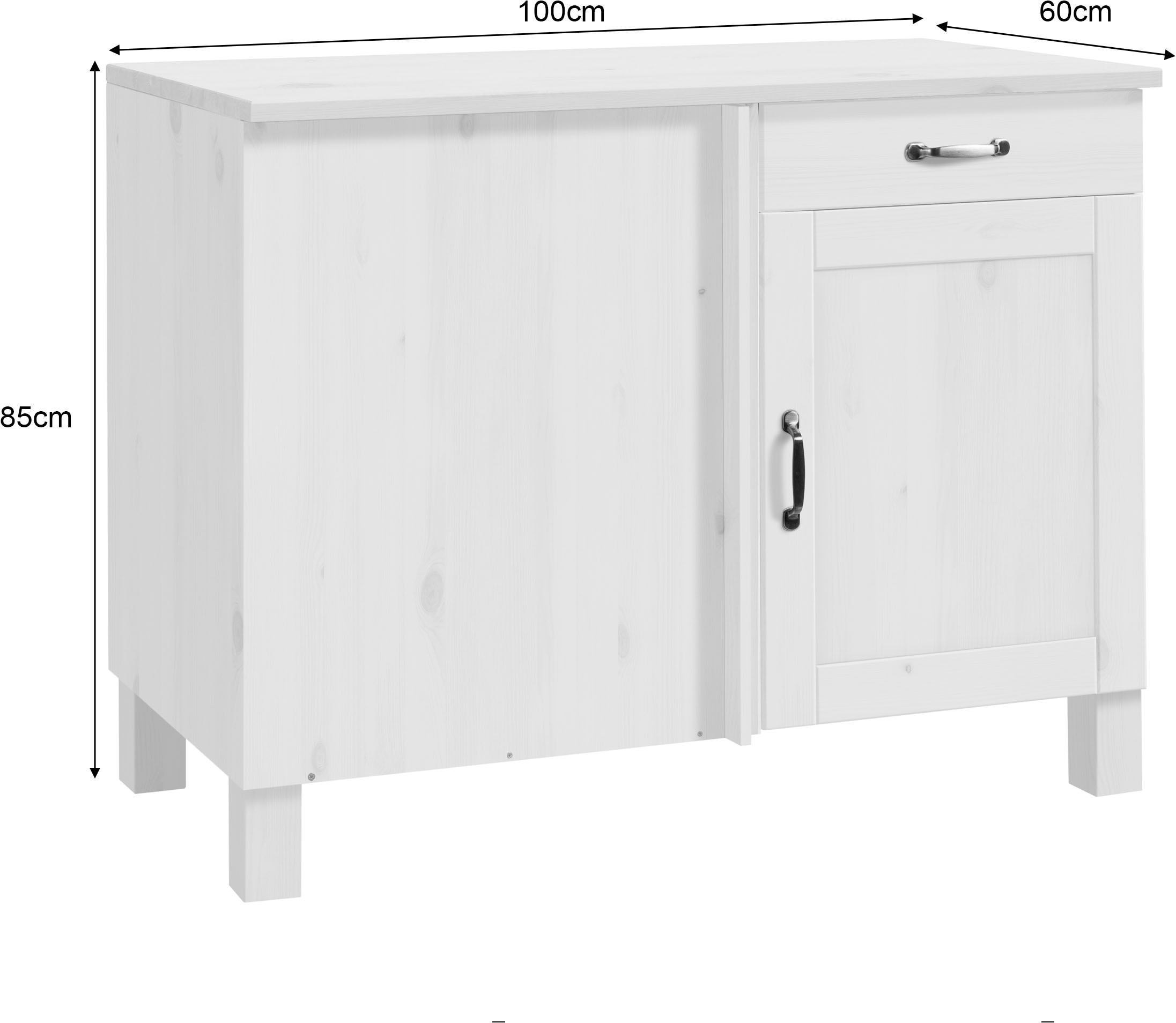 Home affaire Eckunterschrank »Alby« Breite 110 cm, 1 Tür und 1 Schublade