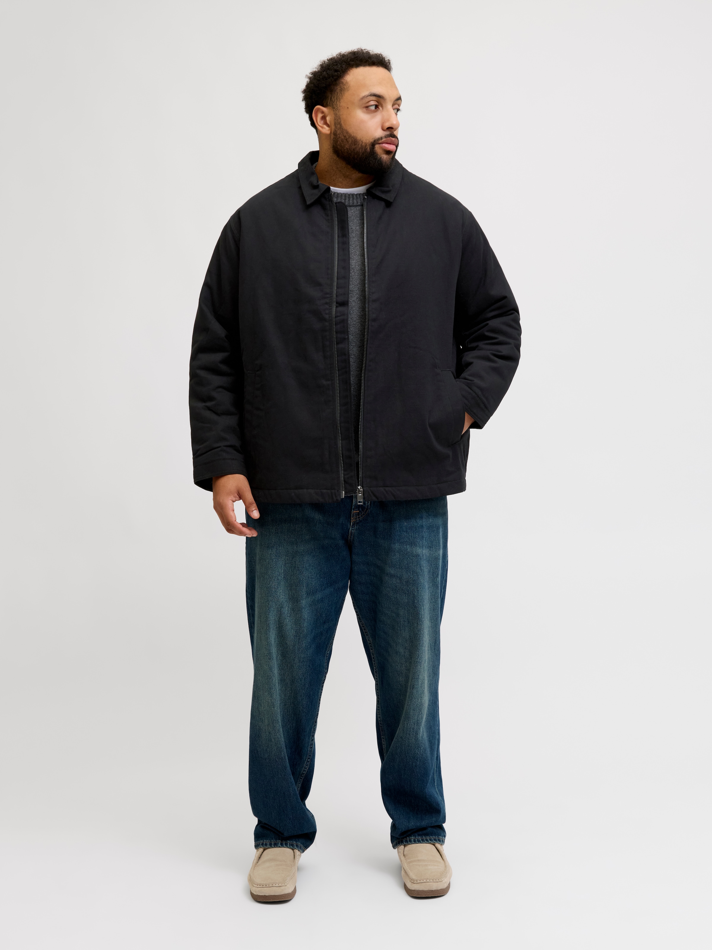 Jack & Jones PlusSize Outdoorjacke »JJEDOVER WORKER JACKET SN PLS«, ohne Kapuze