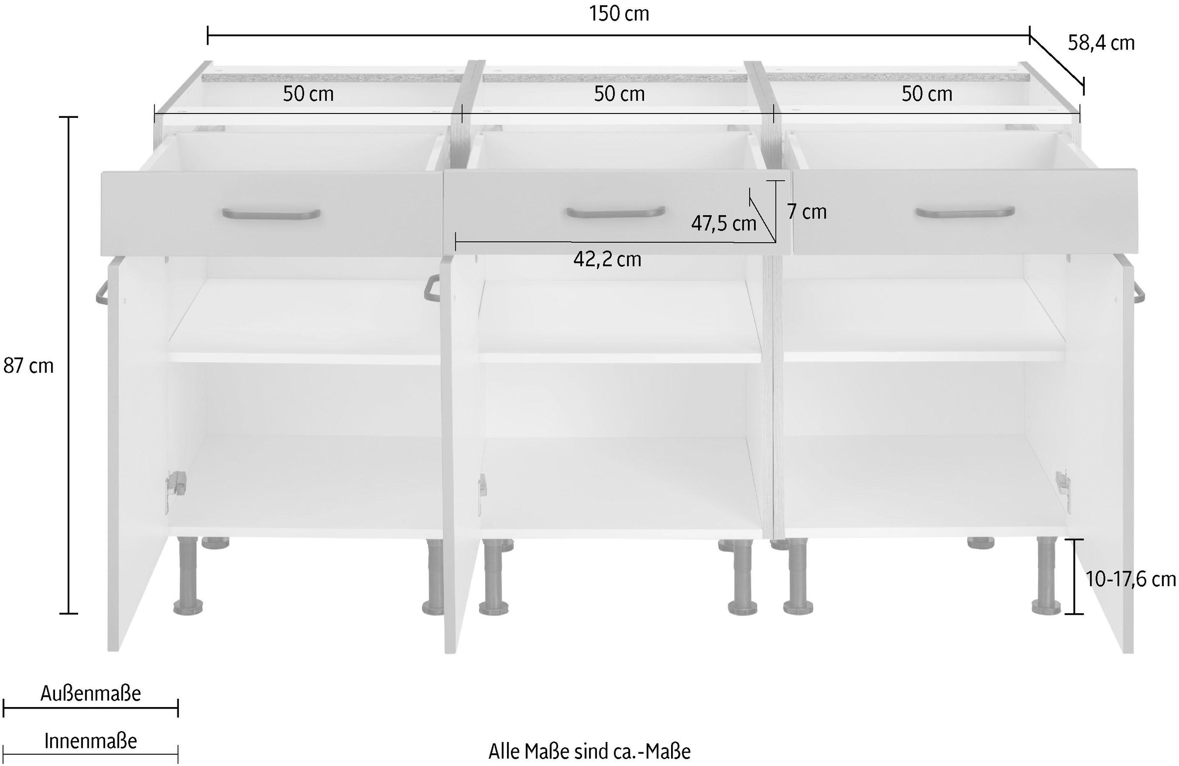 OPTIFIT Unterschrank »Elga«, mit Soft-Close-Funktion, Vollauszügen, Breite  150 cm online bei OTTO