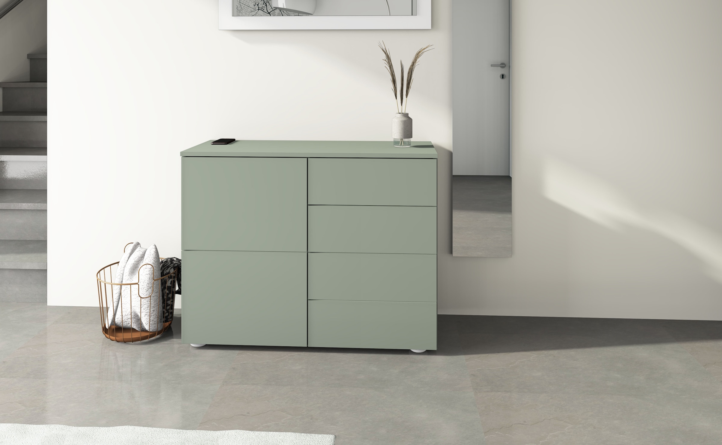 borchardt Möbel Kommode »Rova, modern, grifflos, praktisch, 2 Türen« Push-To-Open, verstellbare Einlegeböden, viel Stauraum, Breite 93cm