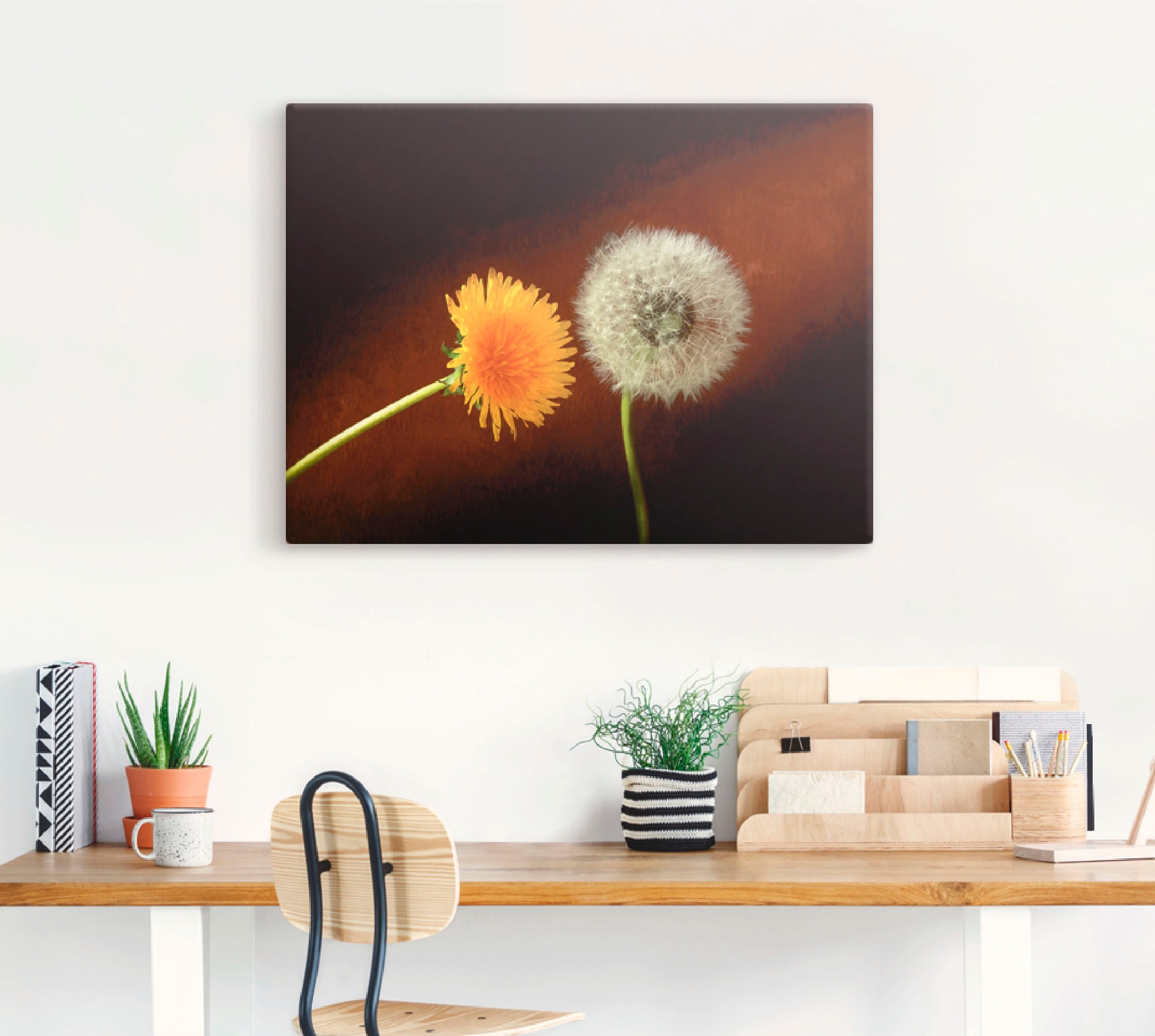 Artland Leinwandbild »Pusteblume Löwenzahn«, Blumen, (1 St.), auf Keilrahmen gespannt