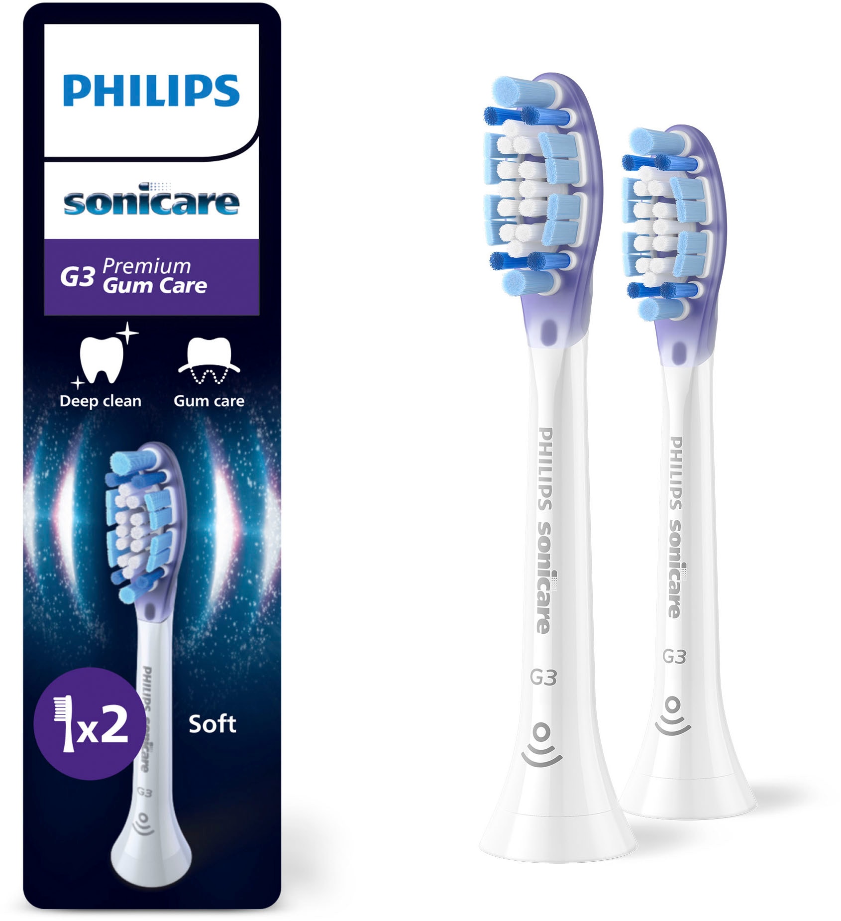 Philips Sonicare Aufsteckbürsten »G3 Premium Gum Care« für gesünderes Zahnfleisch, für jedes Sonicare Handstück