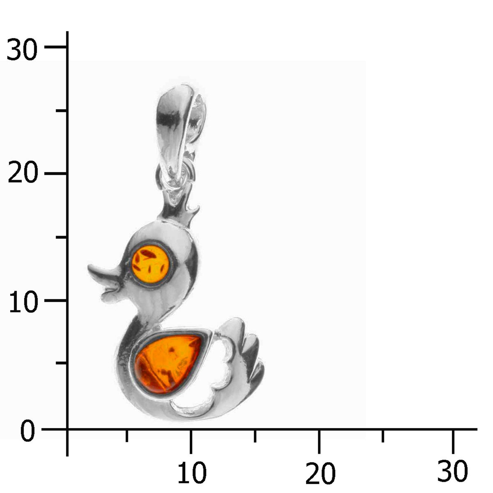 OSTSEE-SCHMUCK Kettenanhänger »- Entchen - Silber 925/000 - Bernstein«