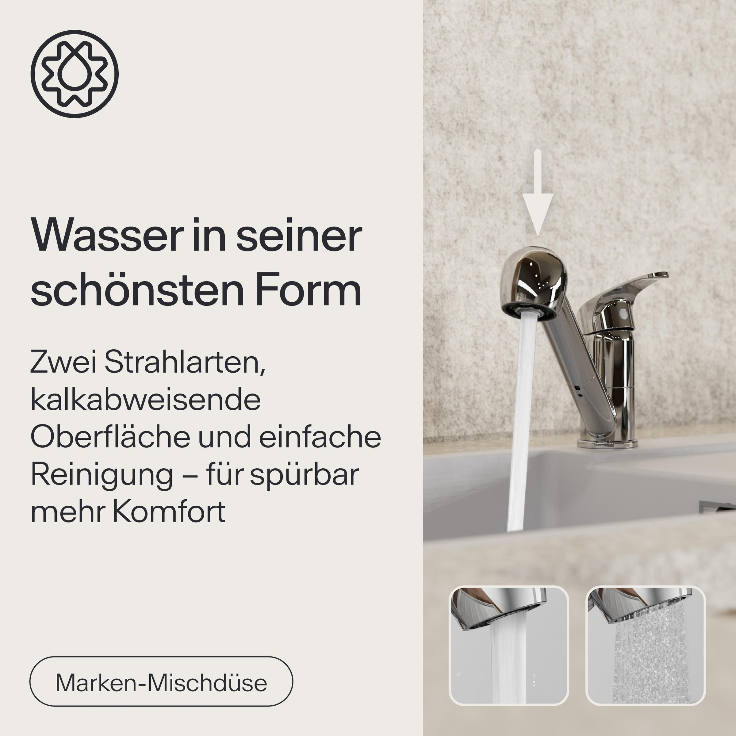 WASSERWERK Spültischarmatur »WK 7, Wasserhahn, Küche, Einhebelmischer«