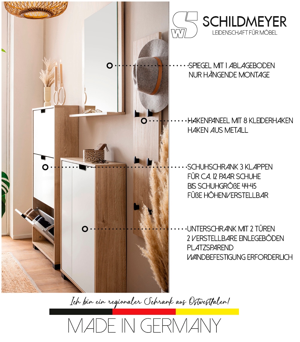 Schildmeyer Spiegel »Emmik, Breite 60 cm, mit praktischer Ablage«, Made in Germany