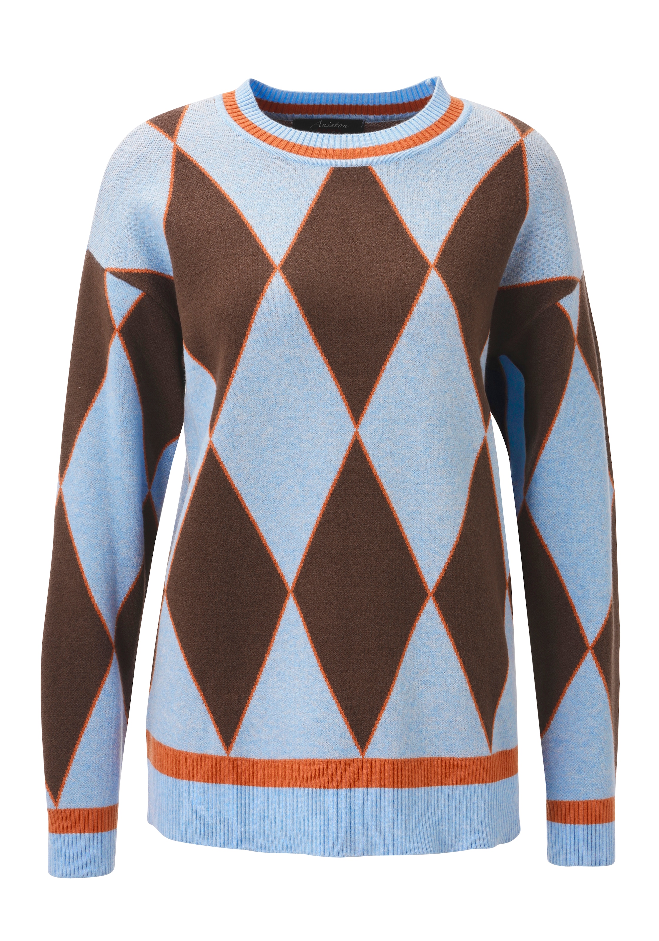 Aniston CASUAL Strickpullover mit großflächigen Rauten-Muster - NEUE KOLLEKTION