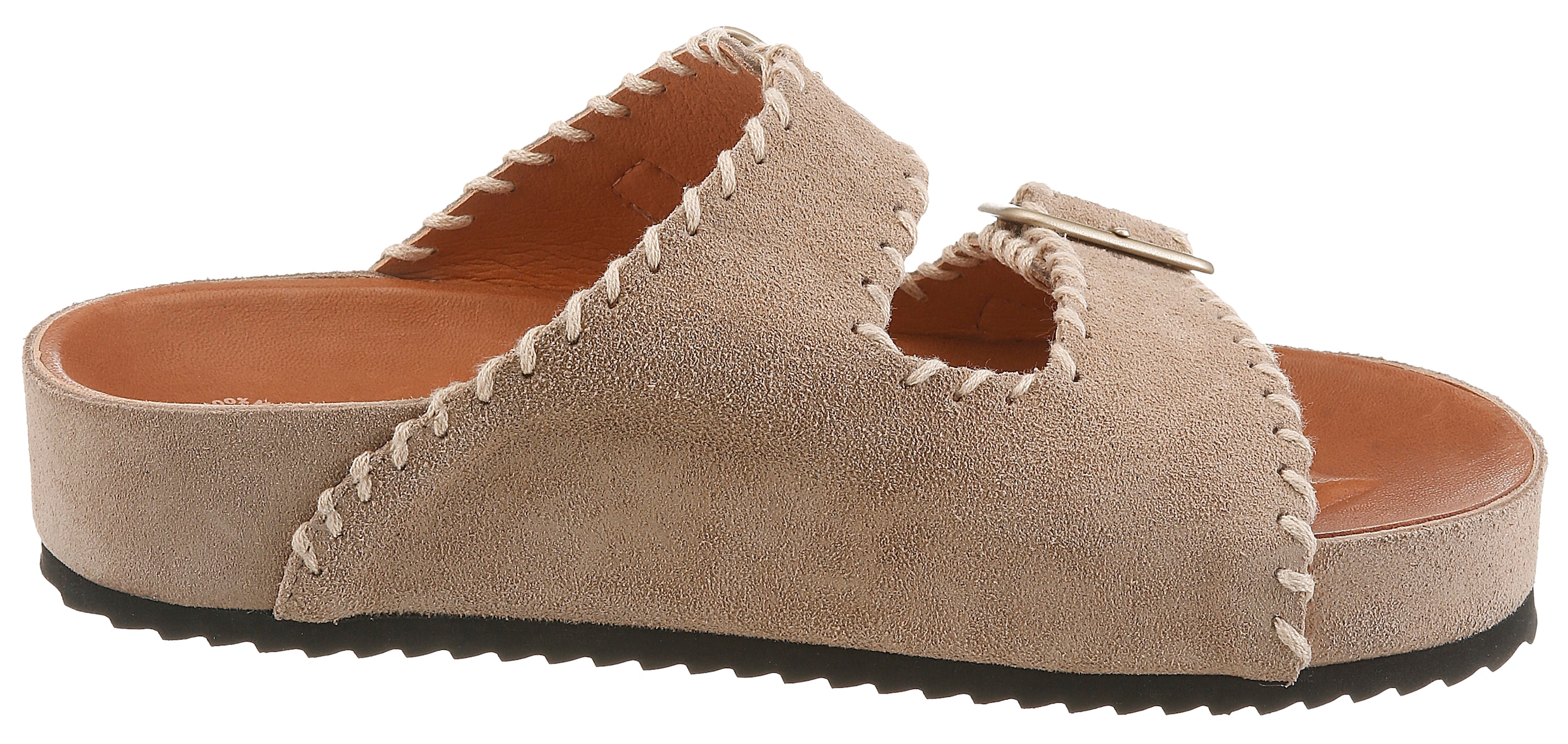 VERBENAS Pantolette »ELENA SERRAJE PASADO«  Sommerschuh, Hausschuh, Strandschuh mit zwei verstellbaren Schnallen
