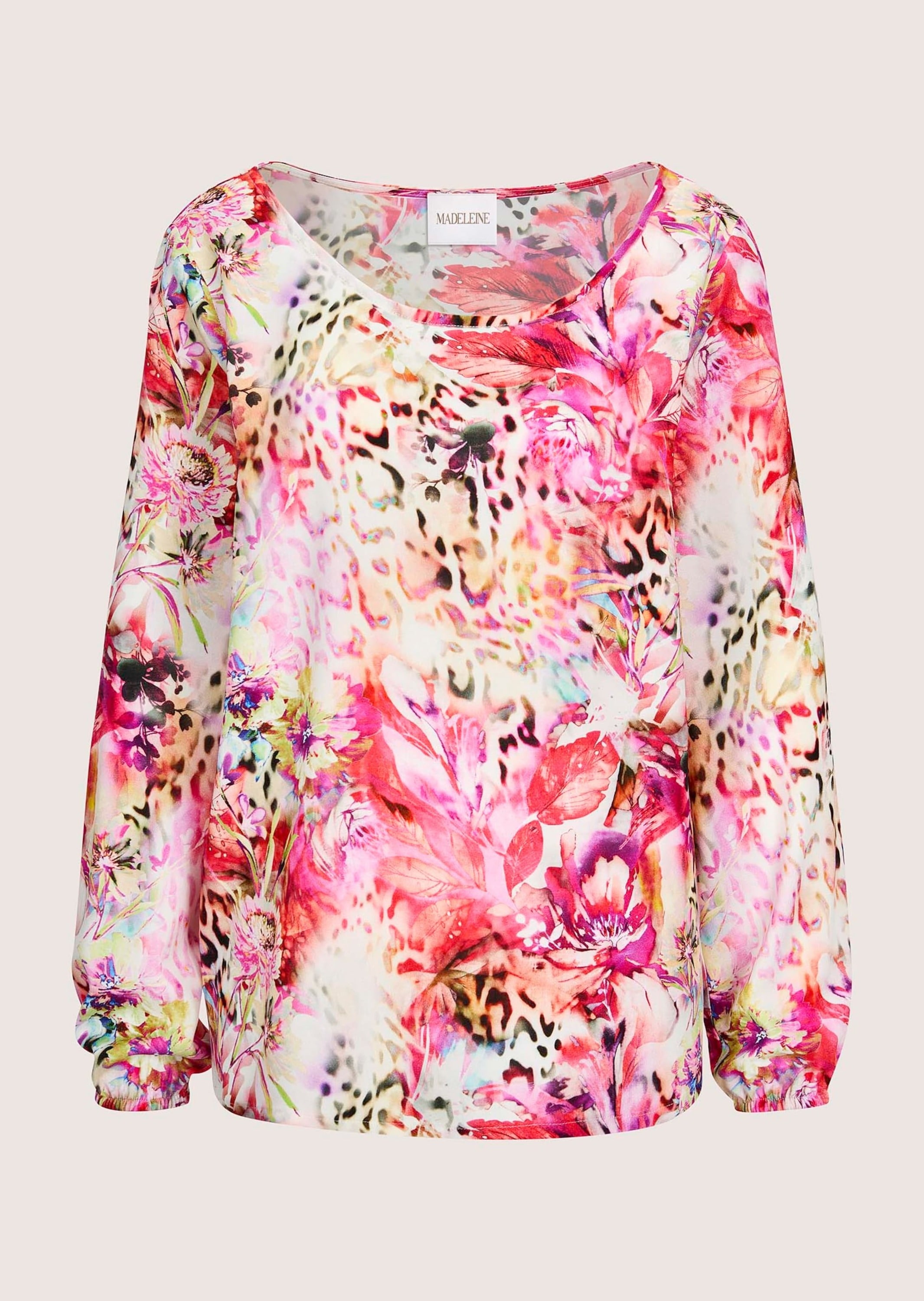 MADELEINE Langarmbluse »Bluse Druckbluse mit Leo- und Blumenmuster«