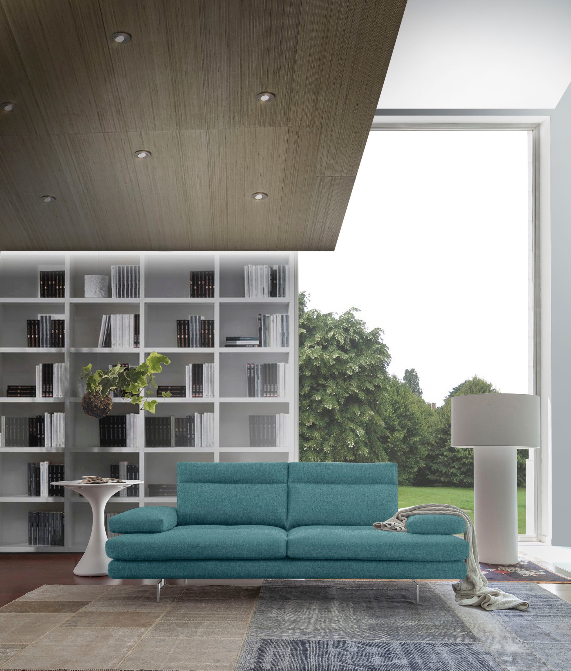 CALIA ITALIA 3,5-Sitzer »Toby Wing, italienisches Designsofa mit erstklassigem Sitzkomfort« inklusive Sitztiefenverstellung, Füße in Chrom glänzend