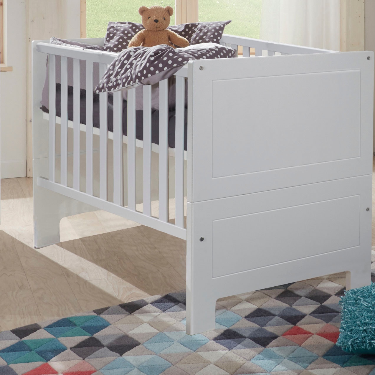 arthur berndt Babyzimmer-Komplettset »Thilo«, (Set, 3 tlg., Kinderbett, Schrank, Wickelkommode), Made in Germany; mit Kinderbett, Schrank und Wickelkommode