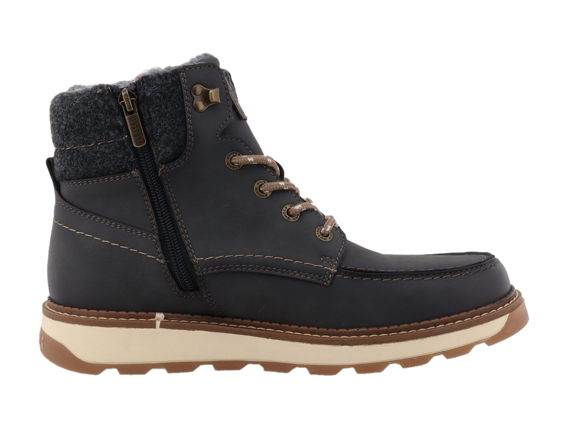 Mustang Shoes Winterboots »Stiefelette«  Schnürboots mit modischem Filzbesatz am Schaftrand