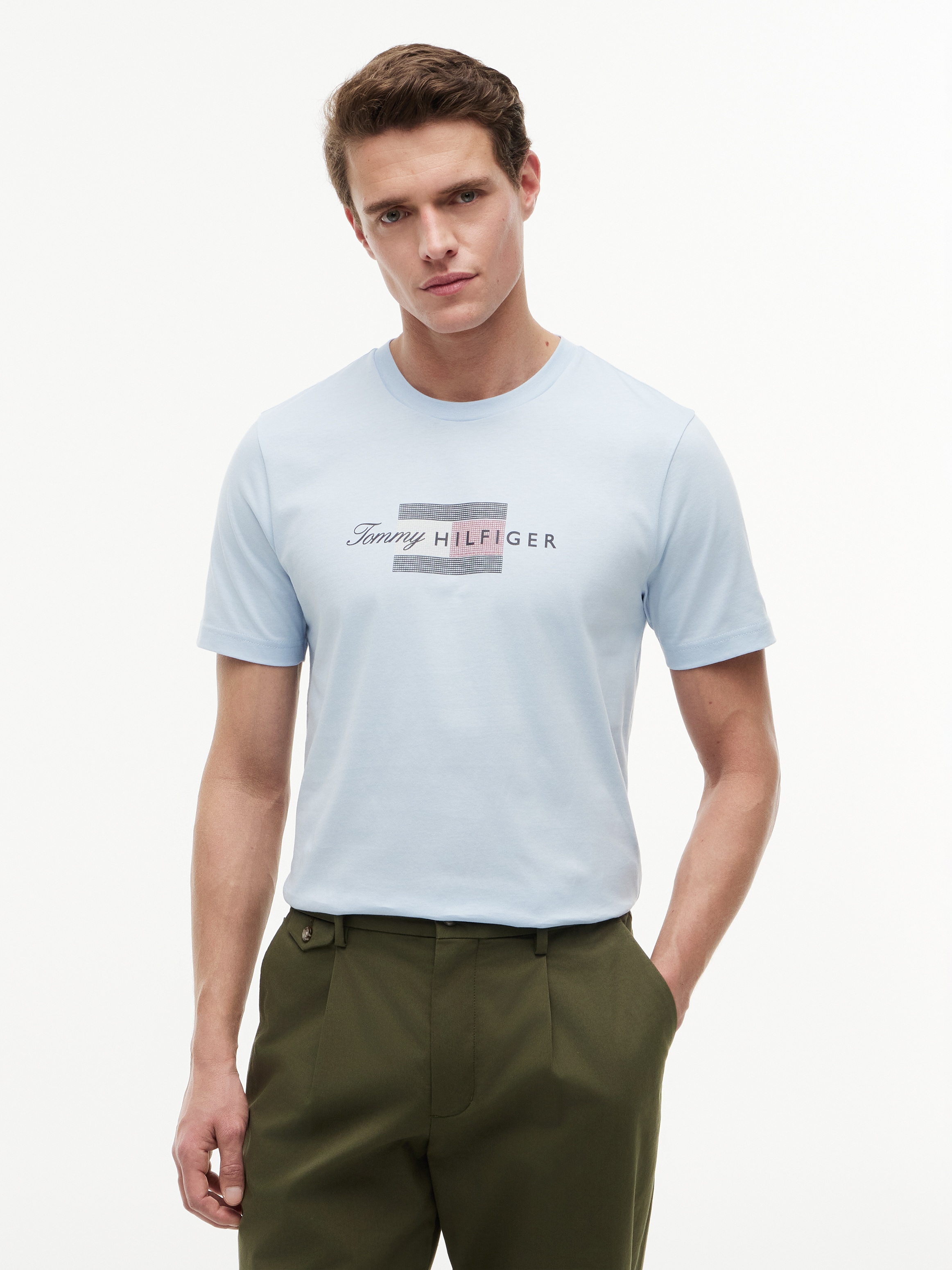 Tommy Hilfiger T-Shirt »SCRIPT FLAG REGULAR TEE« aus Jersey mit Flag-Grafik