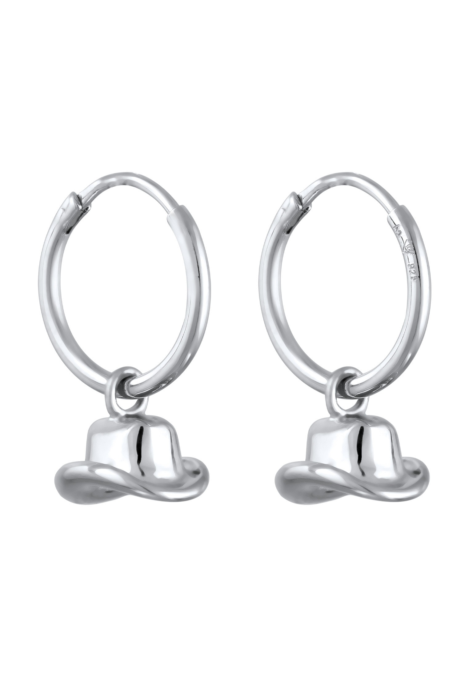 Elli Paar Creolen »Ohrringe Creolen Cowboy Hut Glas Kristalle 925 Sterling Silber«