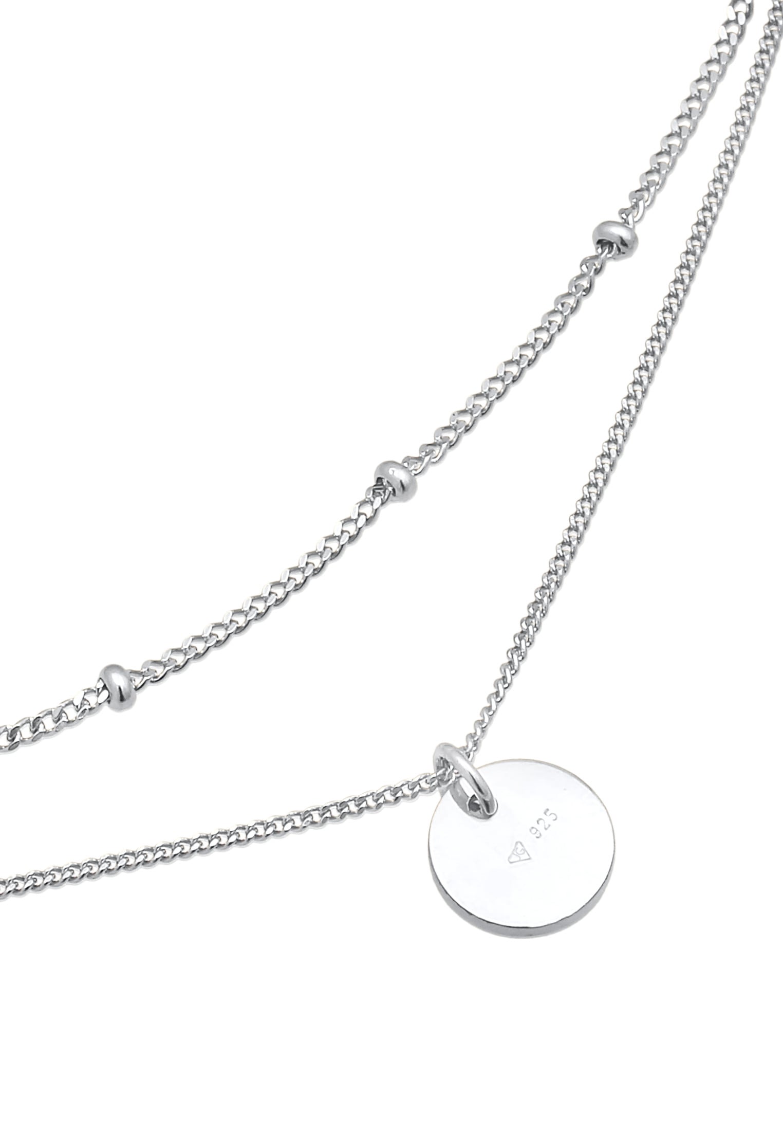 Elli Silberkette »Halskette Choker Layer Kugelkette Plättchen 925 Silber«
