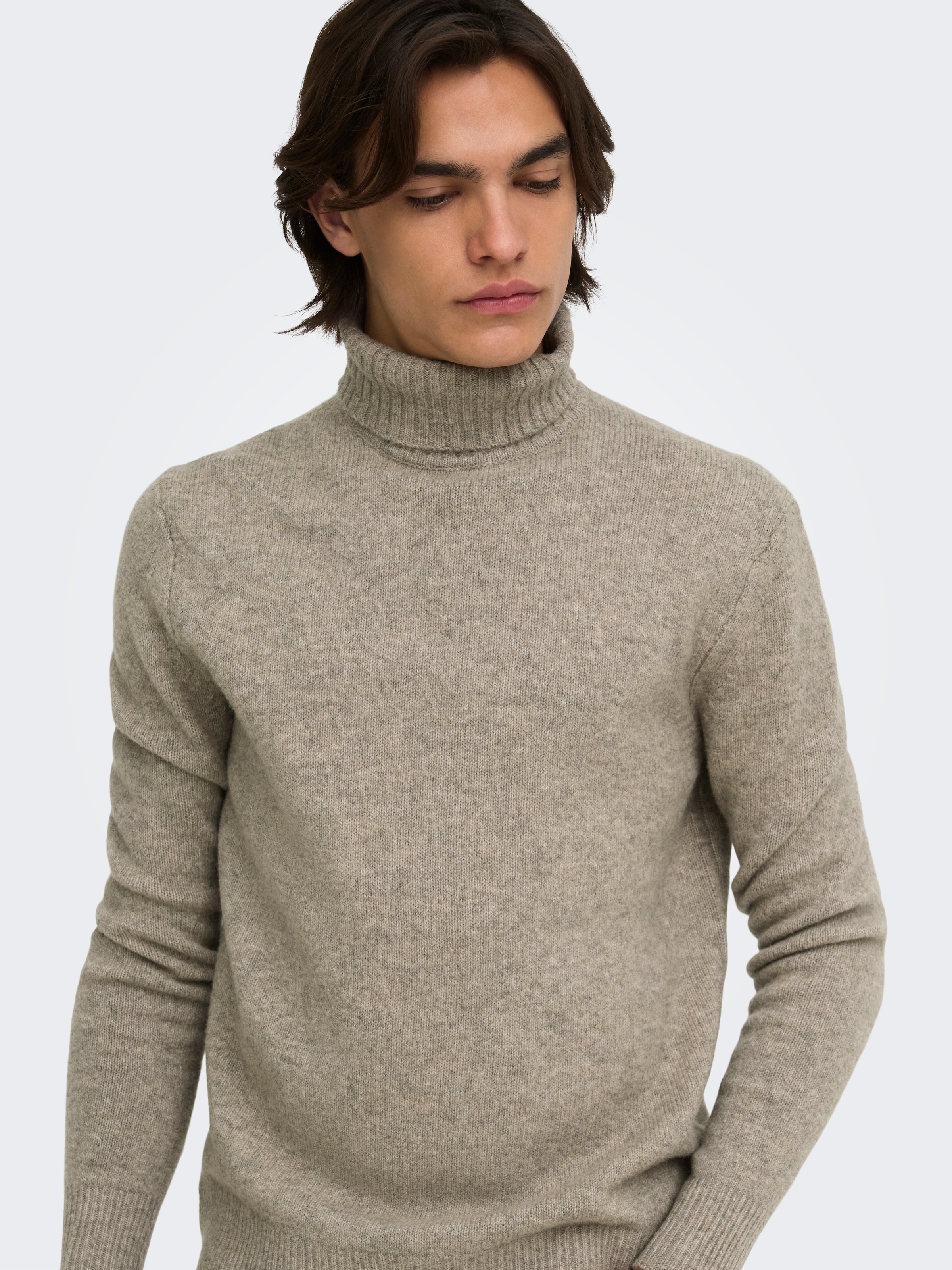 ONLY & SONS Rollkragenpullover »ONSRAY REG LS ROLL KNIT FRML« Materialmix, regular fit