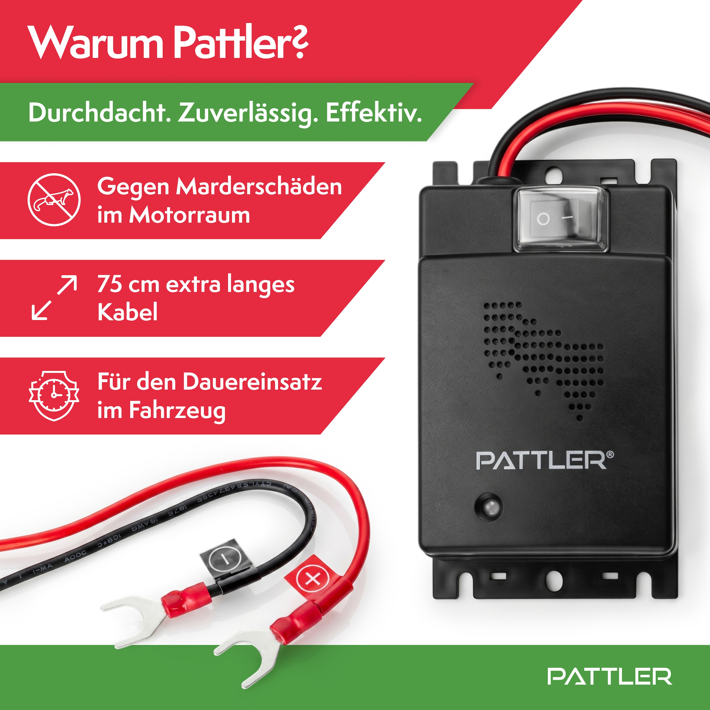 Pattler Ultraschall-Tierabwehr »Marderschreck 12 Volt fürs Auto« 2 Geräte