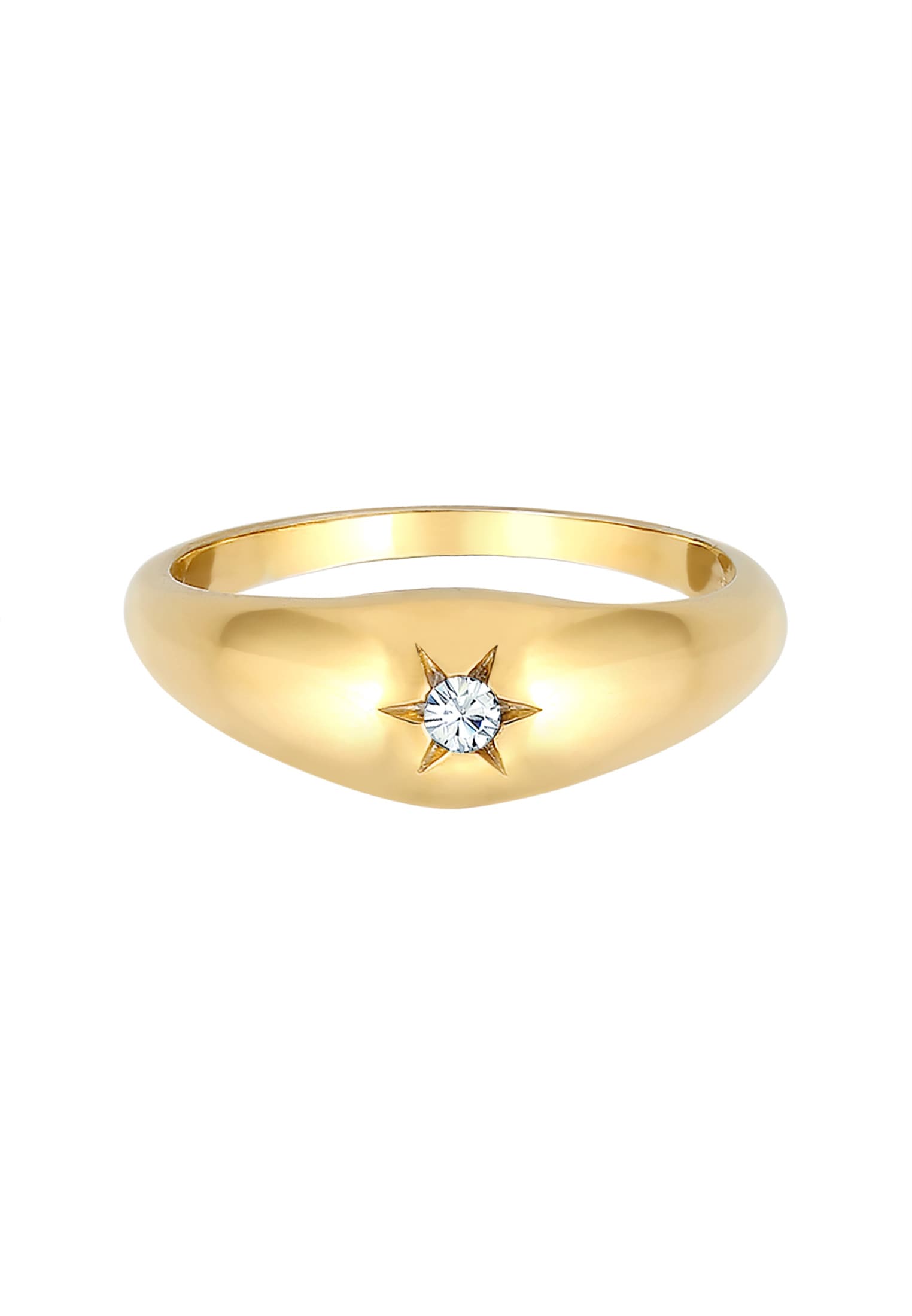 Elli Siegelring »Ring Stern Siegelring Kristalle 925 Silber«