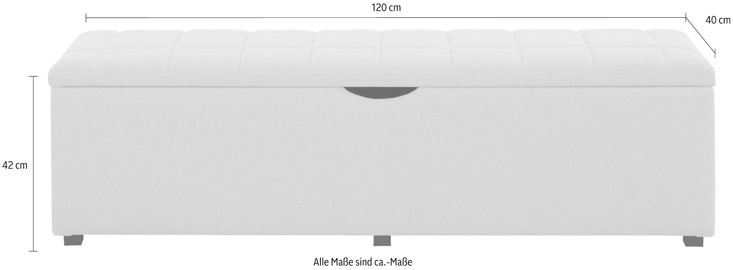 Places of Style Hockerbank »Checked«, mit Stauraum, Breite 120 cm und 160 cm, als Bettbank geeignet