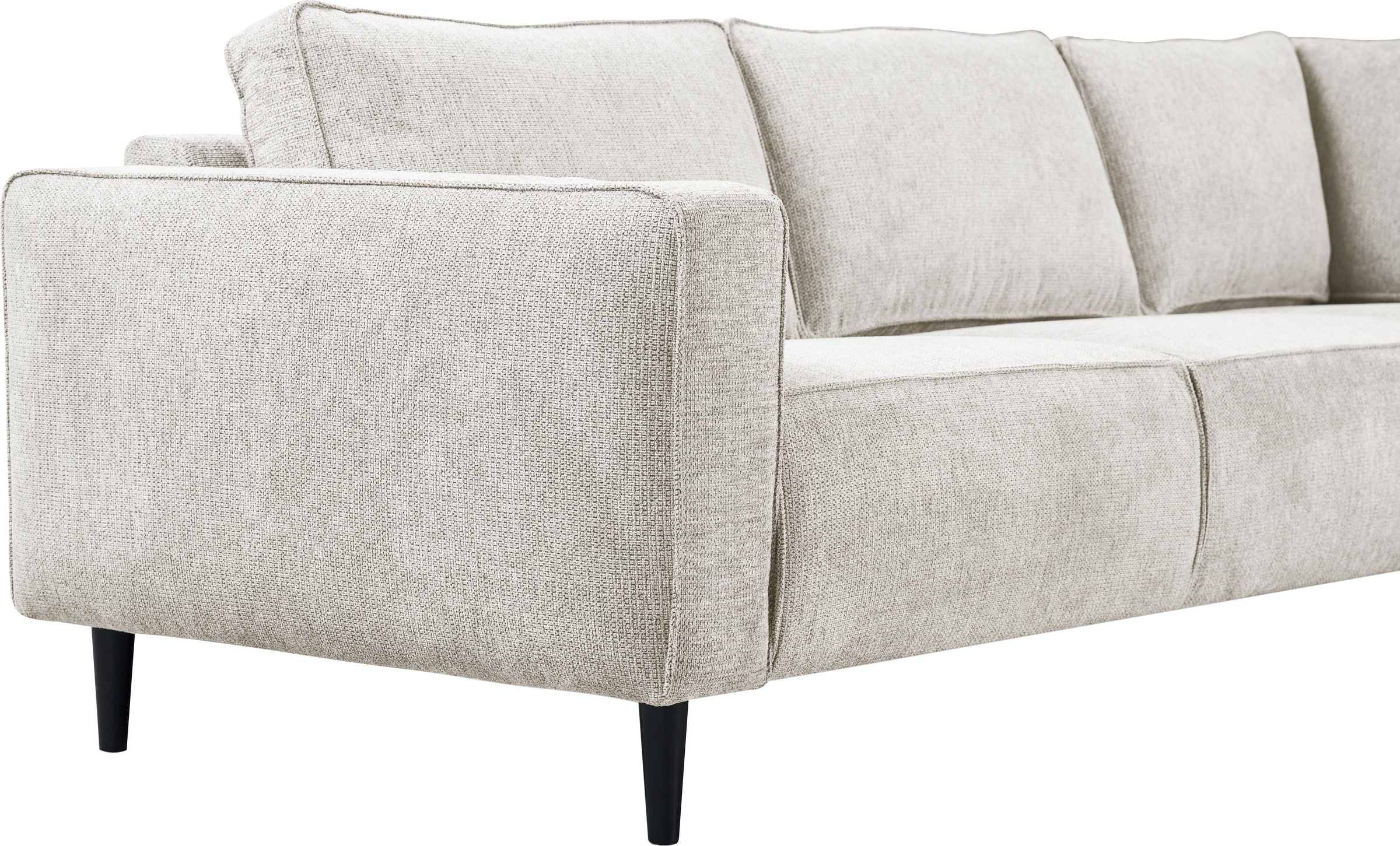 Home affaire Ecksofa »Fumone, Lederoptik oder Soft-Touch Chenille« Breite 260, mit schwarzen Massivholzfüßen