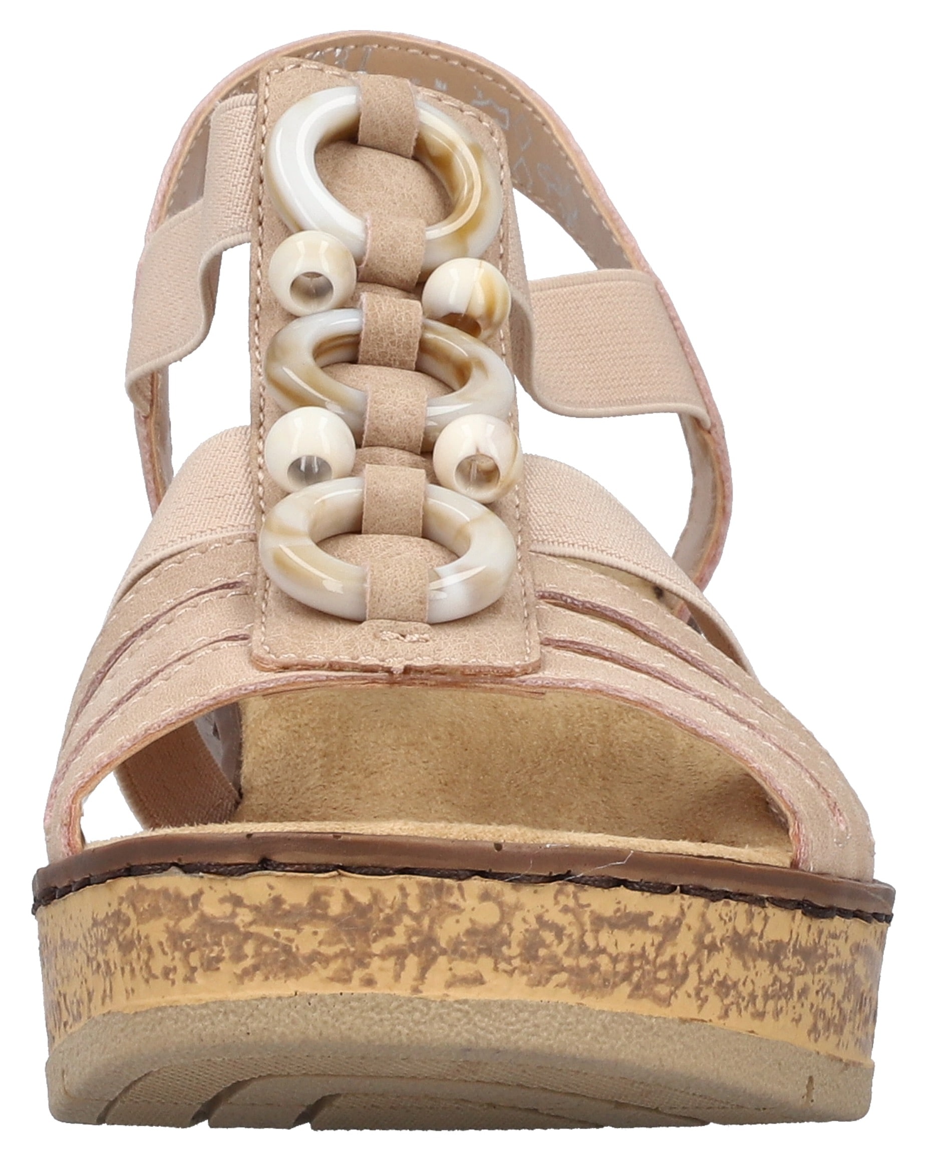 Rieker Keilsandalette, Sommerschuh, Plateausandale, Schlupfschuh mit seitlichen Gummizügen