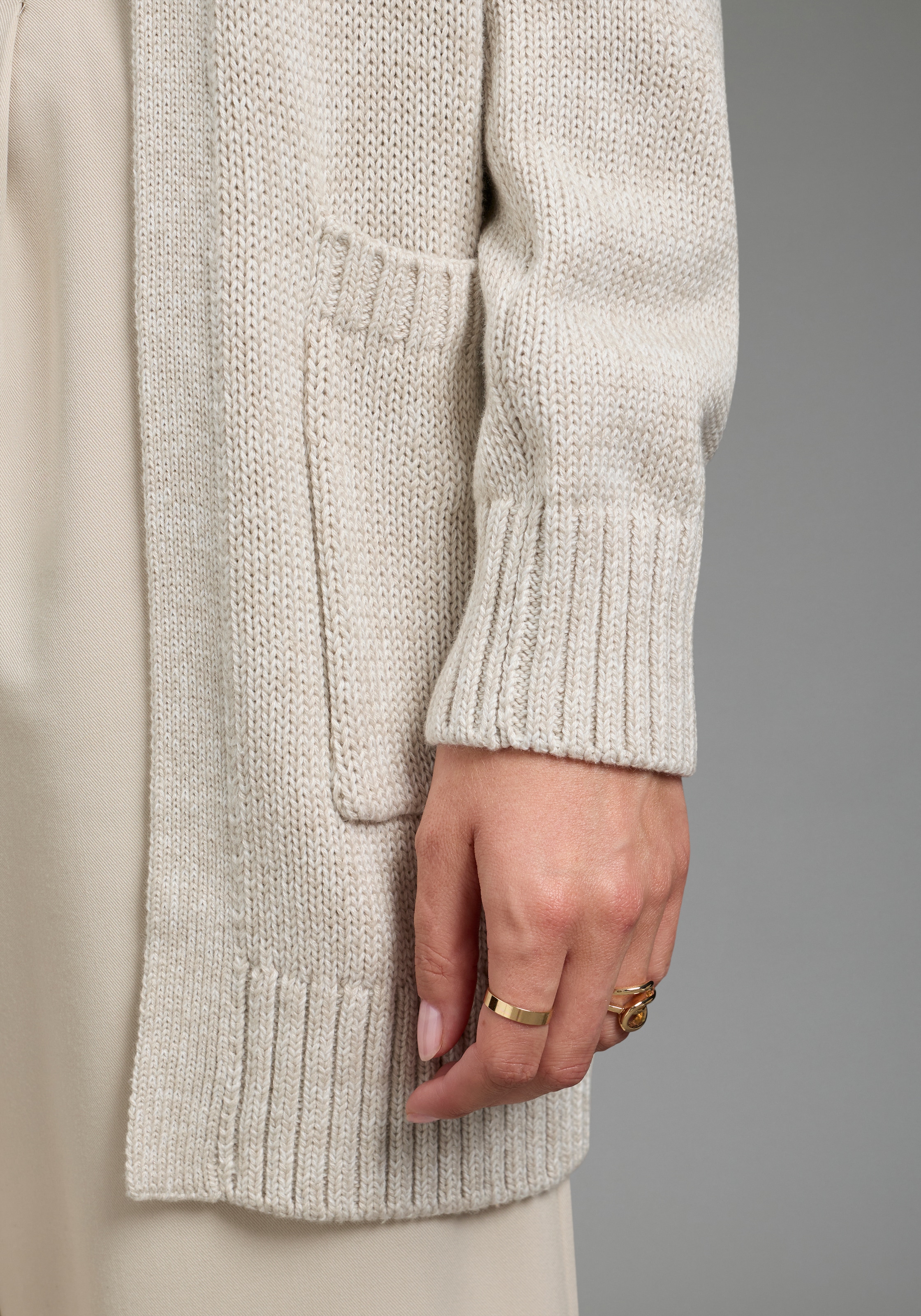 Flashlights Strickjacke »in melierter Optik, elastisches Material« mit aufgesetzten Taschen