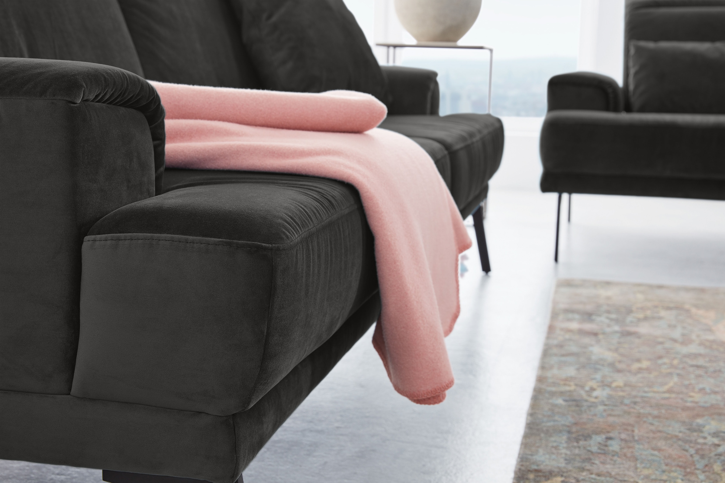 Musterring 3-Sitzer »MR 4580«, inkl. Kopf- und Sitztiefenverstellung, Fuß schwarz, B228 x T103 cm