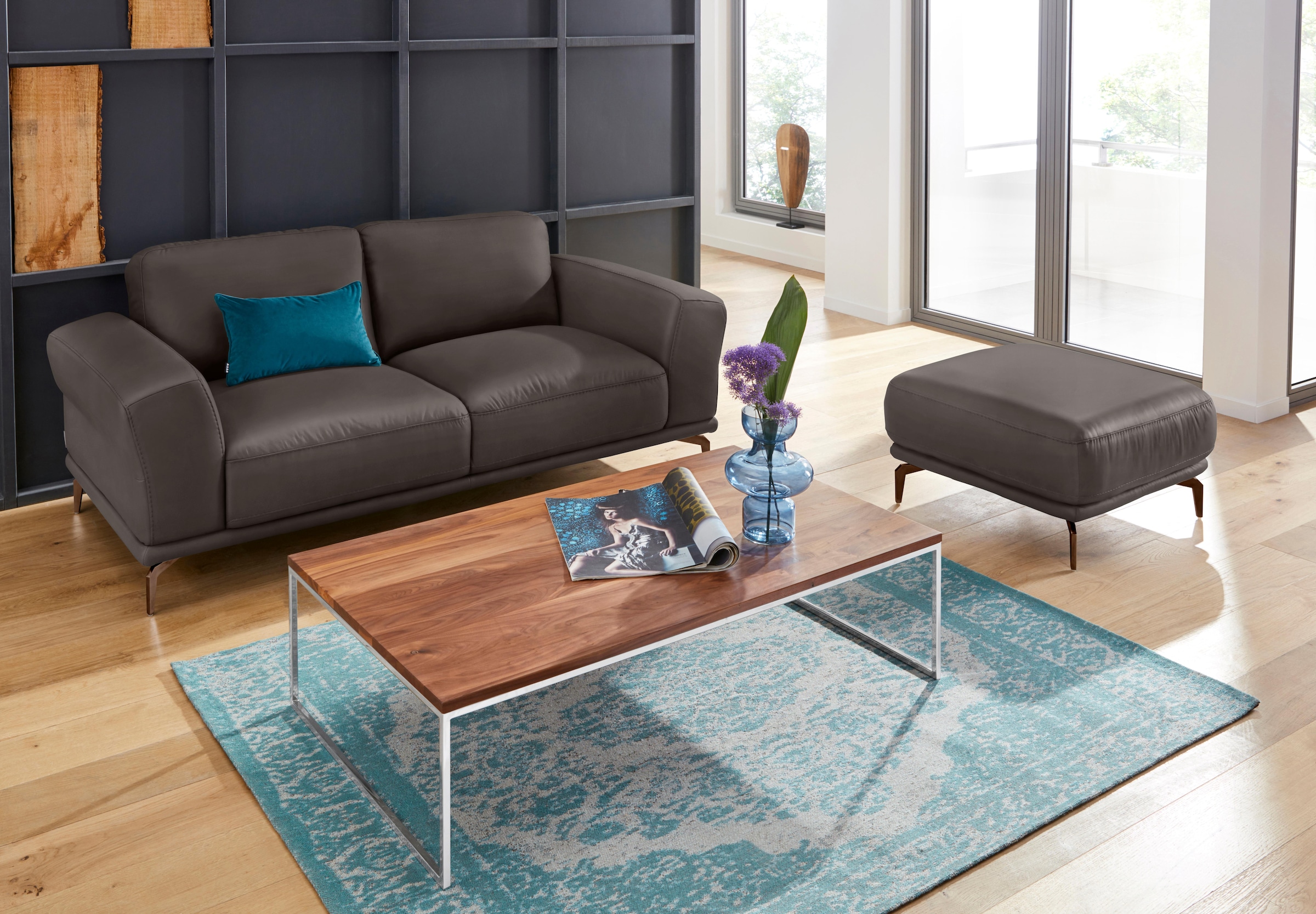 W.SCHILLIG 2-Sitzer »montanaa« mit Metallfüßen in Bronze pulverbeschichtet, Breite 192 cm