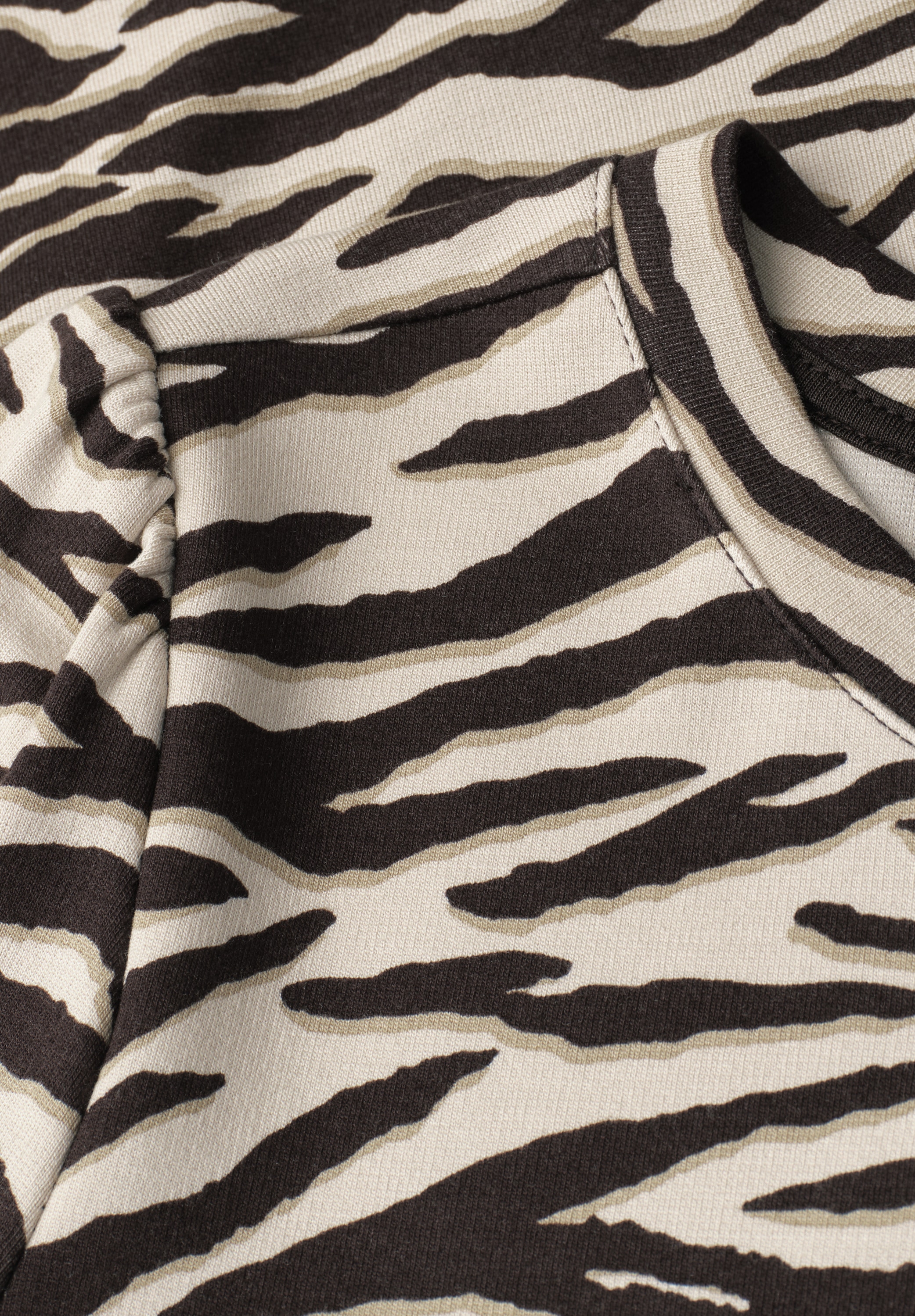 STREET ONE Shirtkleid Ohne Taschen Knielanges Sommerkleid mit Animal-Print