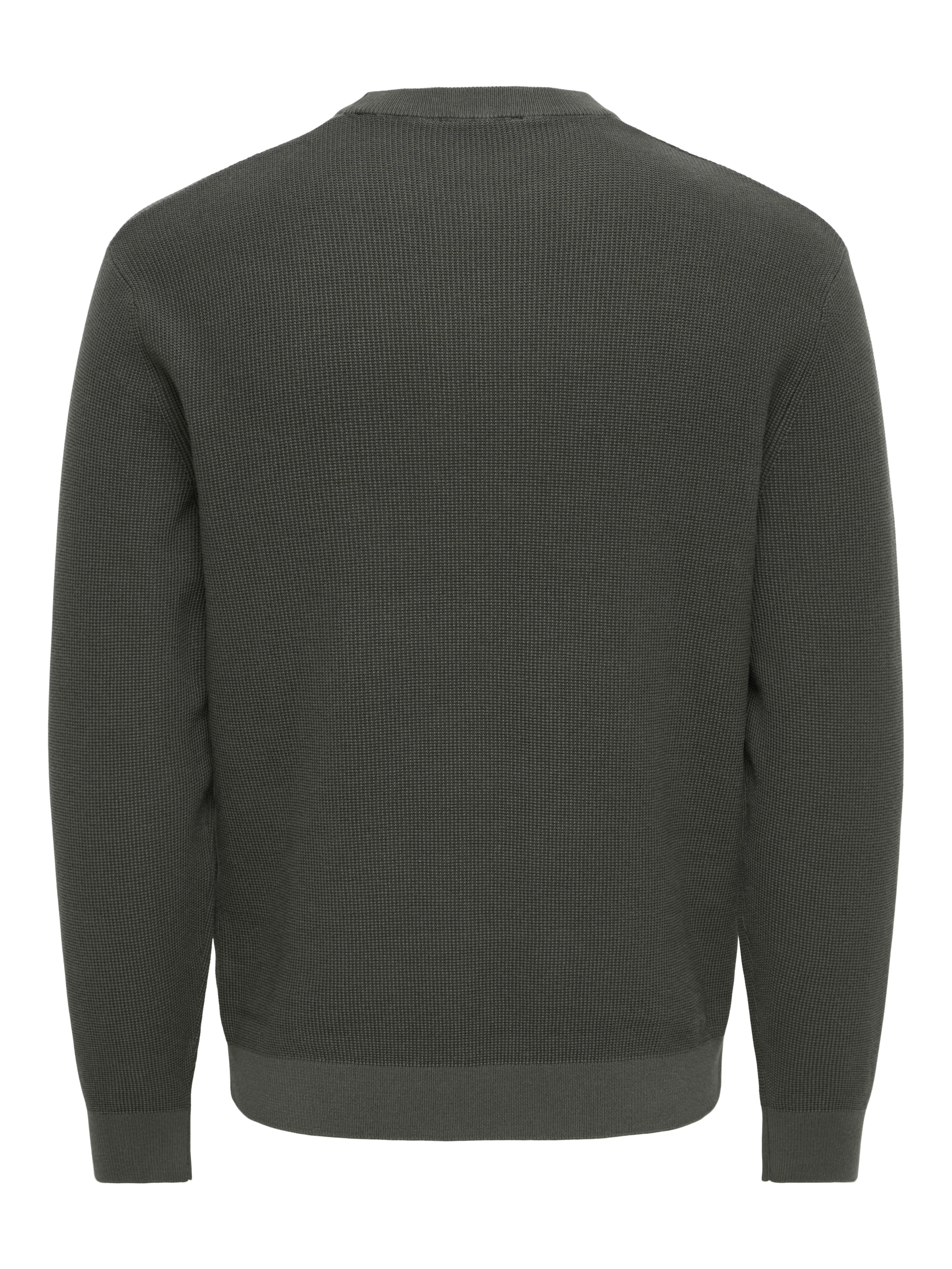 ONLY & SONS Rundhalspullover »ONSTONY DS 12 LS WAFFLE CREW KNIT« Baumwolle, relaxed fit